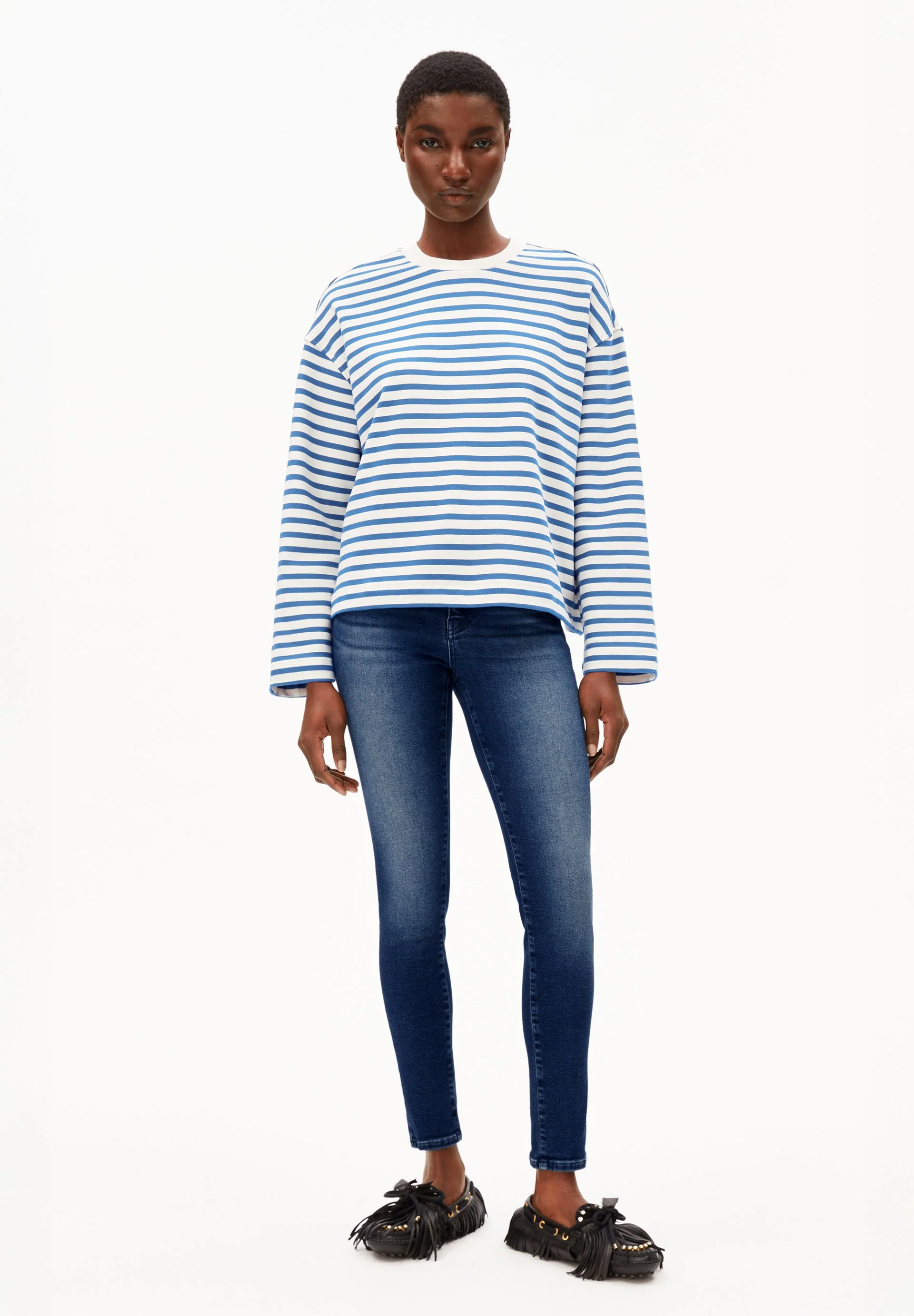 FRANKAA MAARLEN GESTREIFTES SWEATSHIRT | undyed-dark morning - Image 5