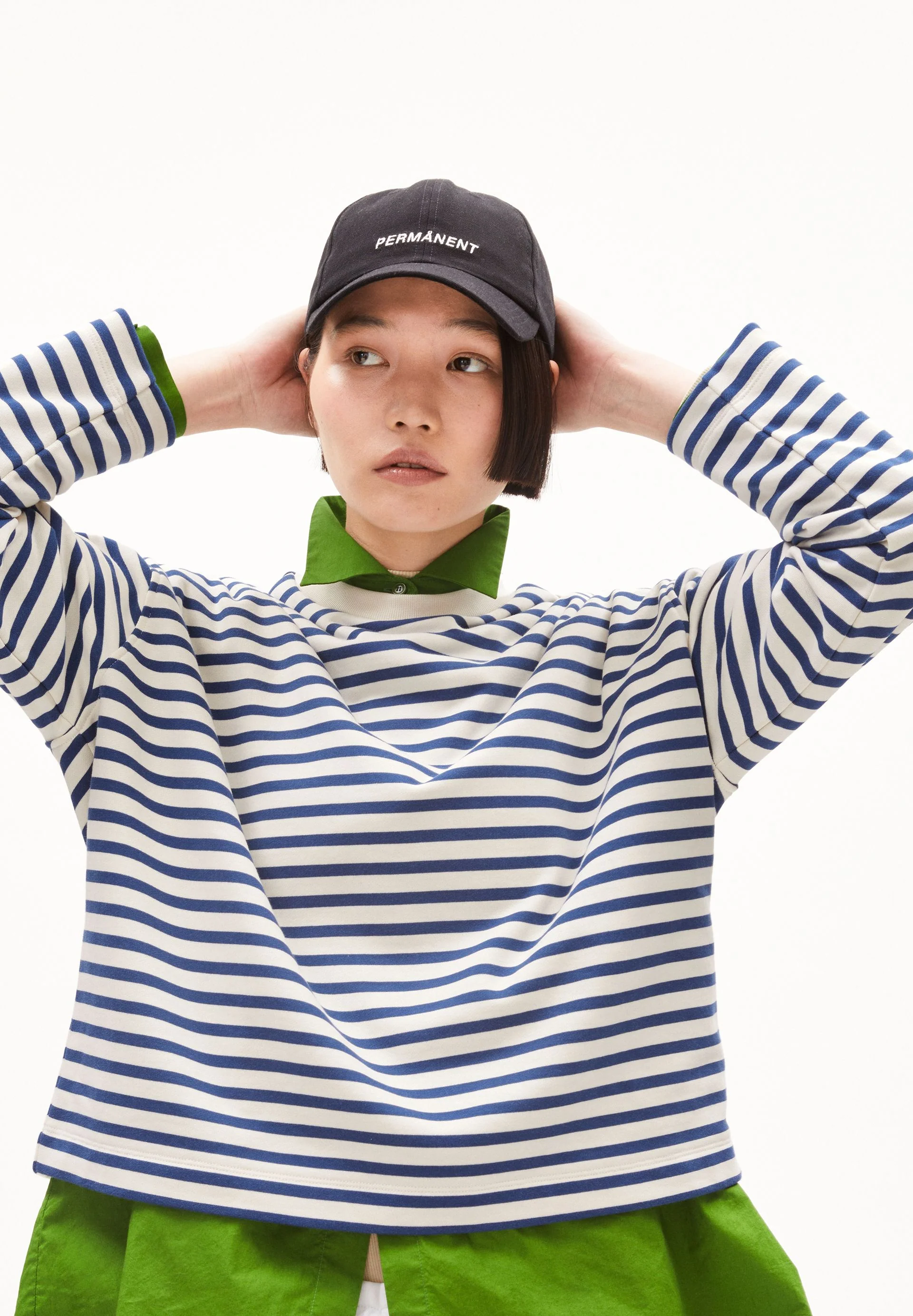 FRANKAA MAARLEN GESTREIFTES SWEATSHIRT | undyed-faded indigo - Image 3