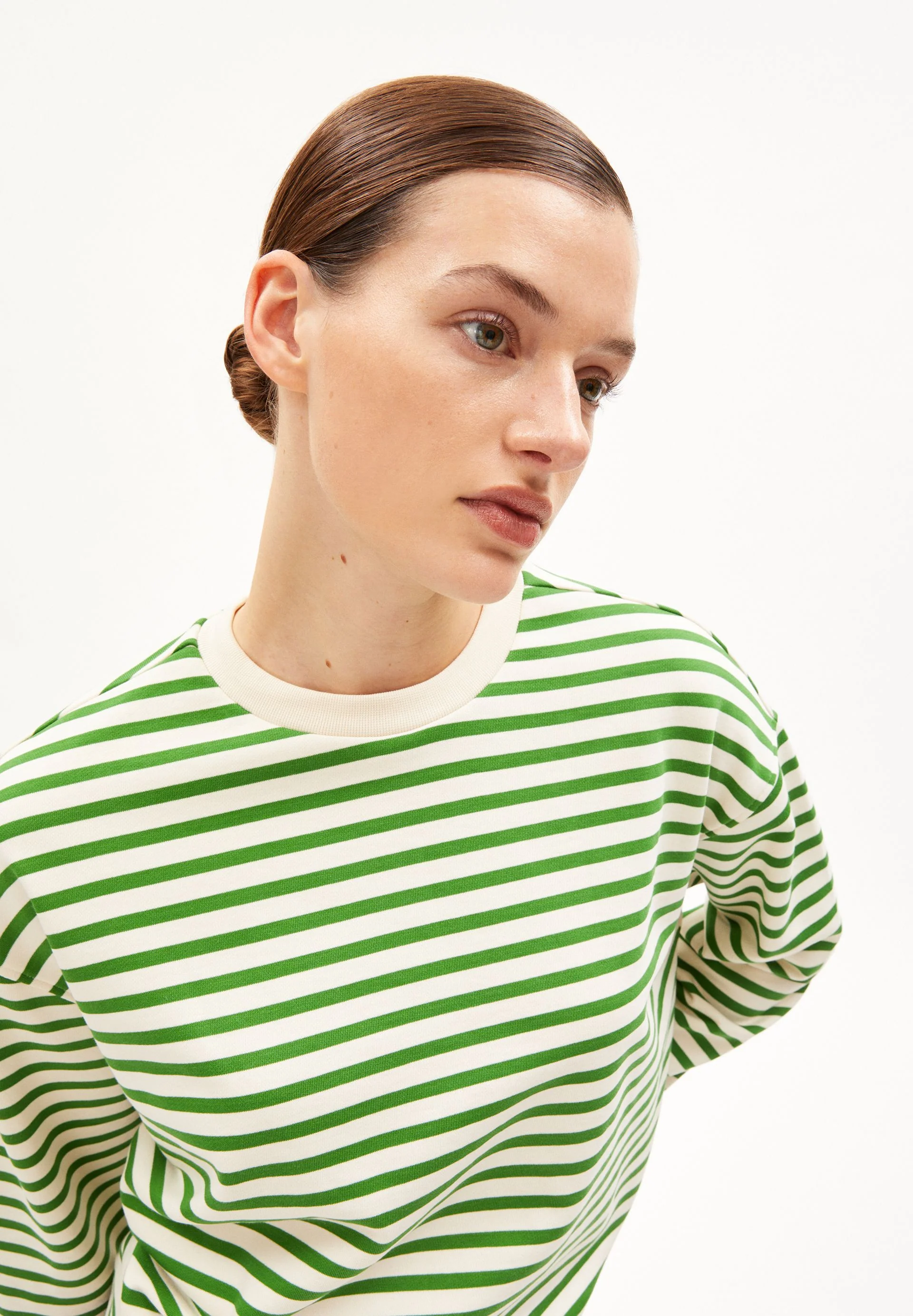 FRANKAA MAARLEN GESTREIFTES SWEATSHIRT | undyed-ivy green - Image 3