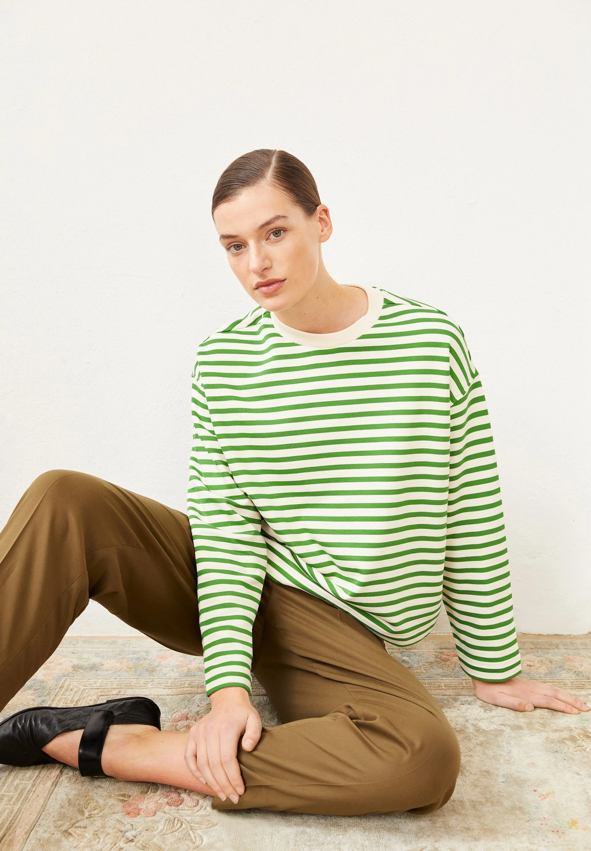 FRANKAA MAARLEN GESTREIFTES SWEATSHIRT | undyed-ivy green - Image 4