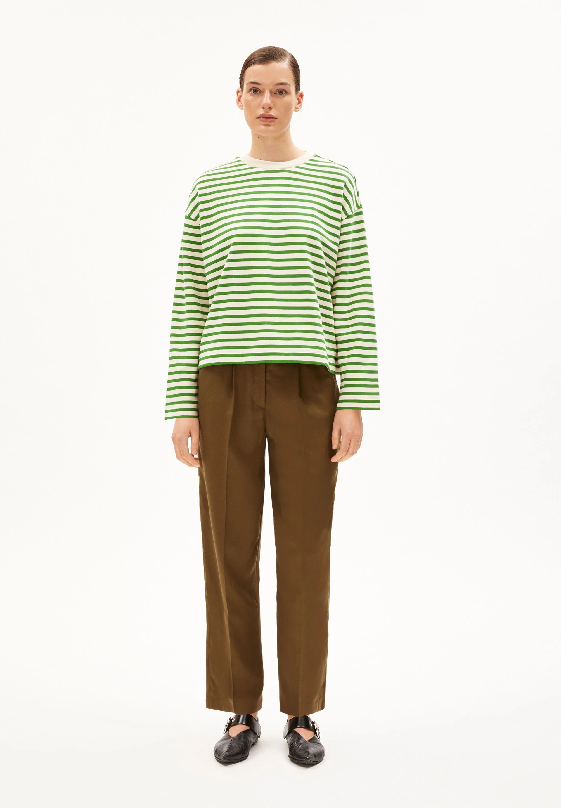 FRANKAA MAARLEN GESTREIFTES SWEATSHIRT | undyed-ivy green - Image 5