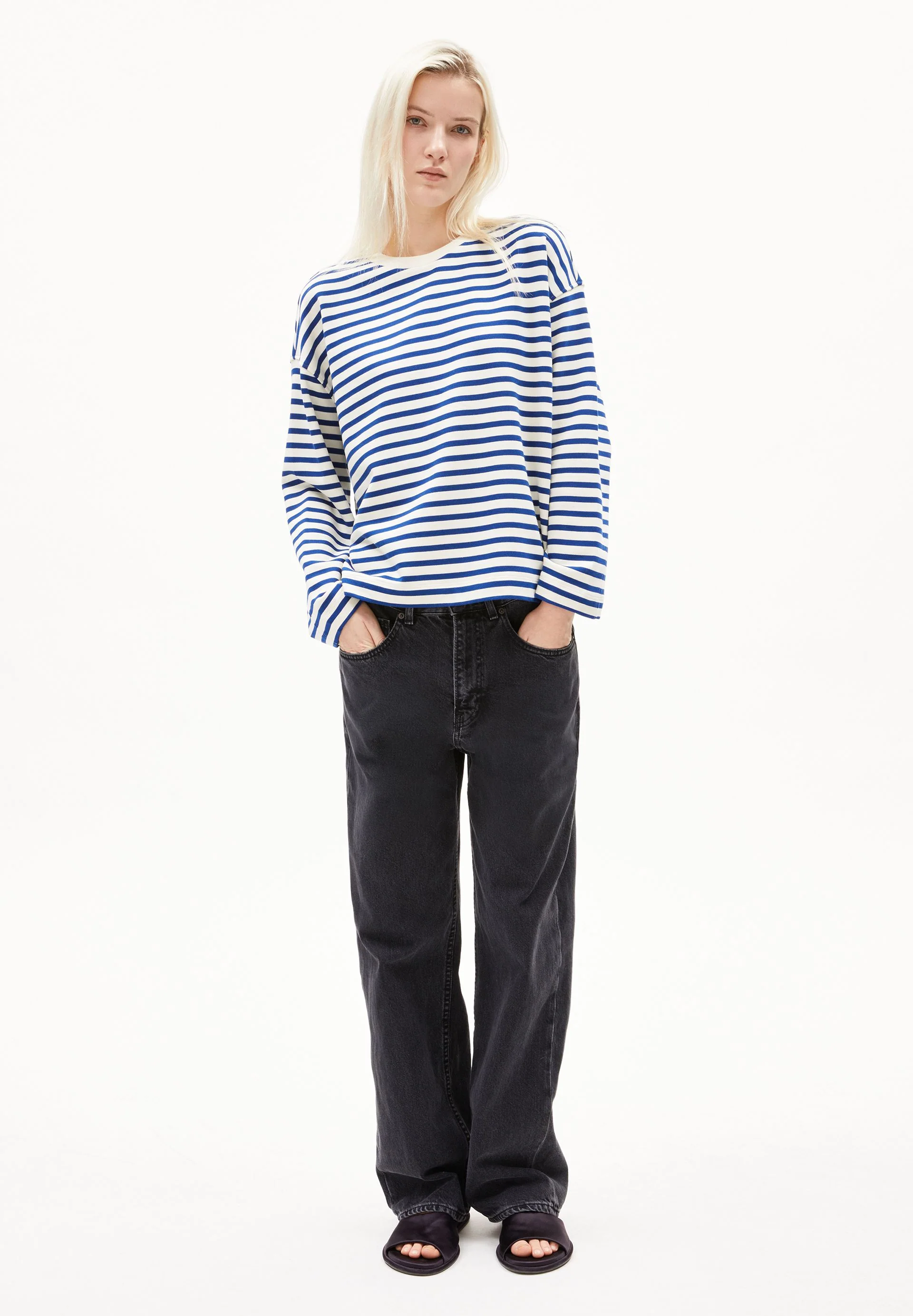 FRANKAA MAARLEN GESTREIFTES SWEATSHIRT | undyed-lapis blue - Image 5