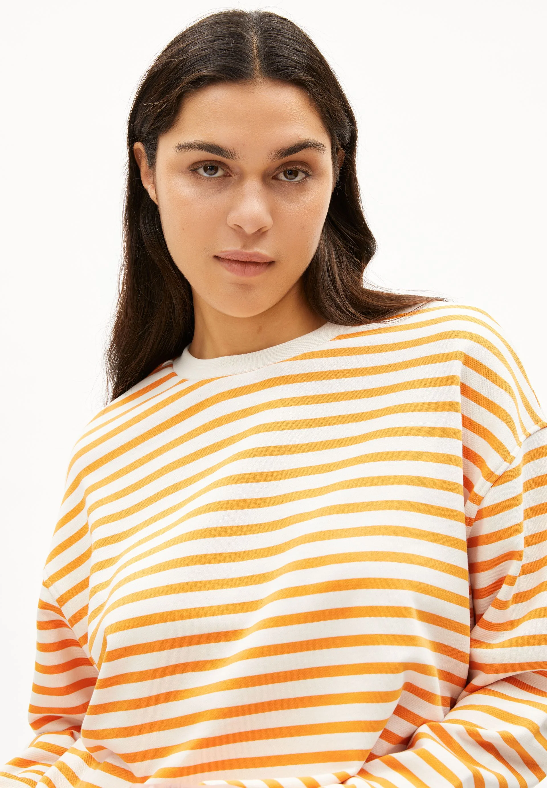 FRANKAA MAARLEN GESTREIFTES SWEATSHIRT | undyed-light tangerine - Image 3