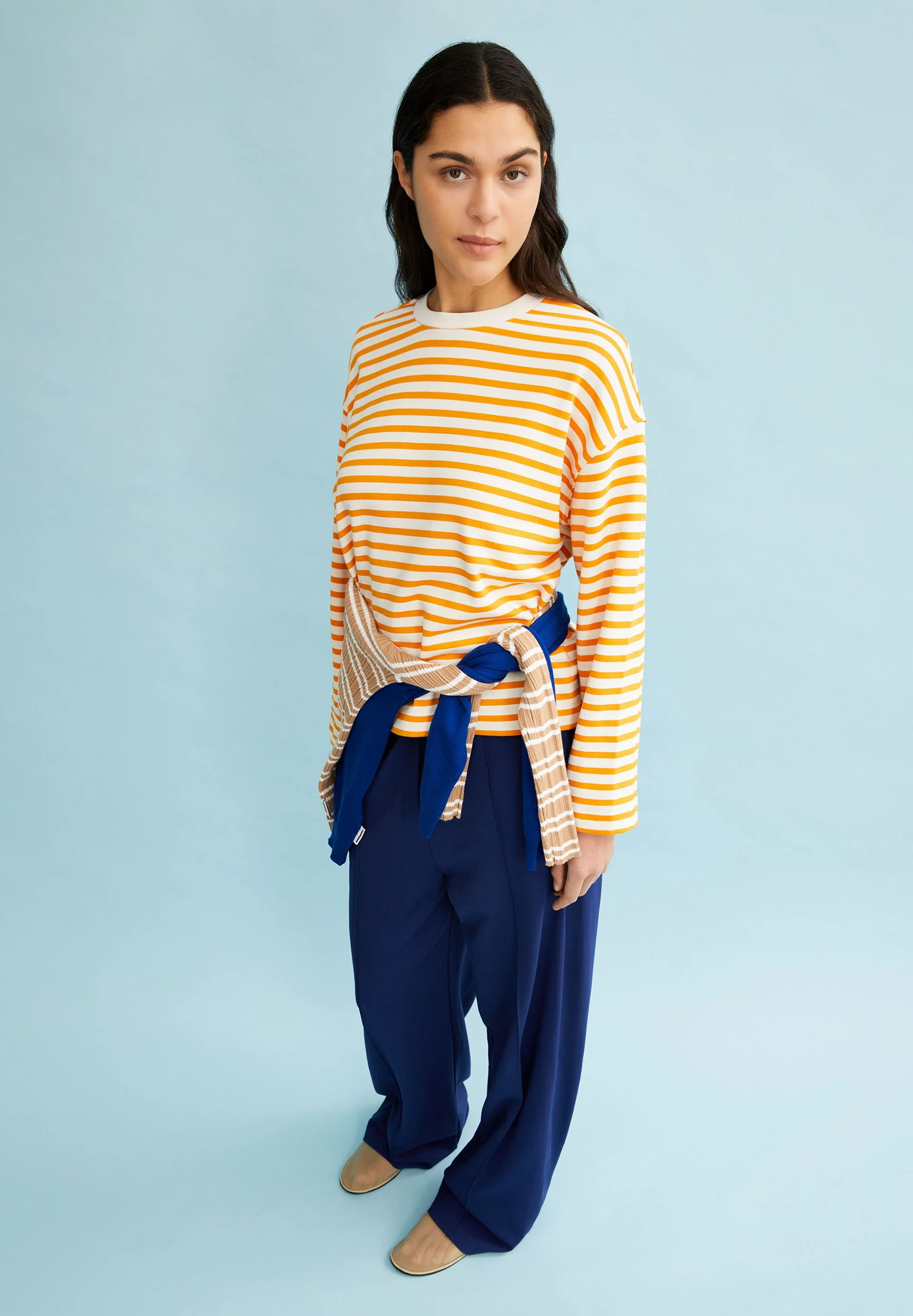 FRANKAA MAARLEN GESTREIFTES SWEATSHIRT | undyed-light tangerine - Image 4