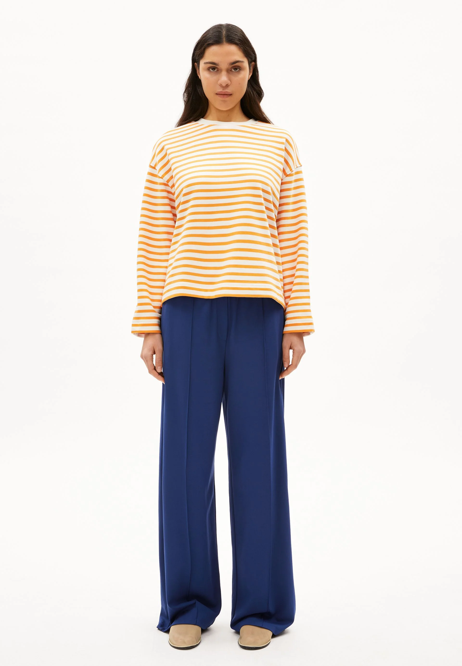FRANKAA MAARLEN GESTREIFTES SWEATSHIRT | undyed-light tangerine - Image 5