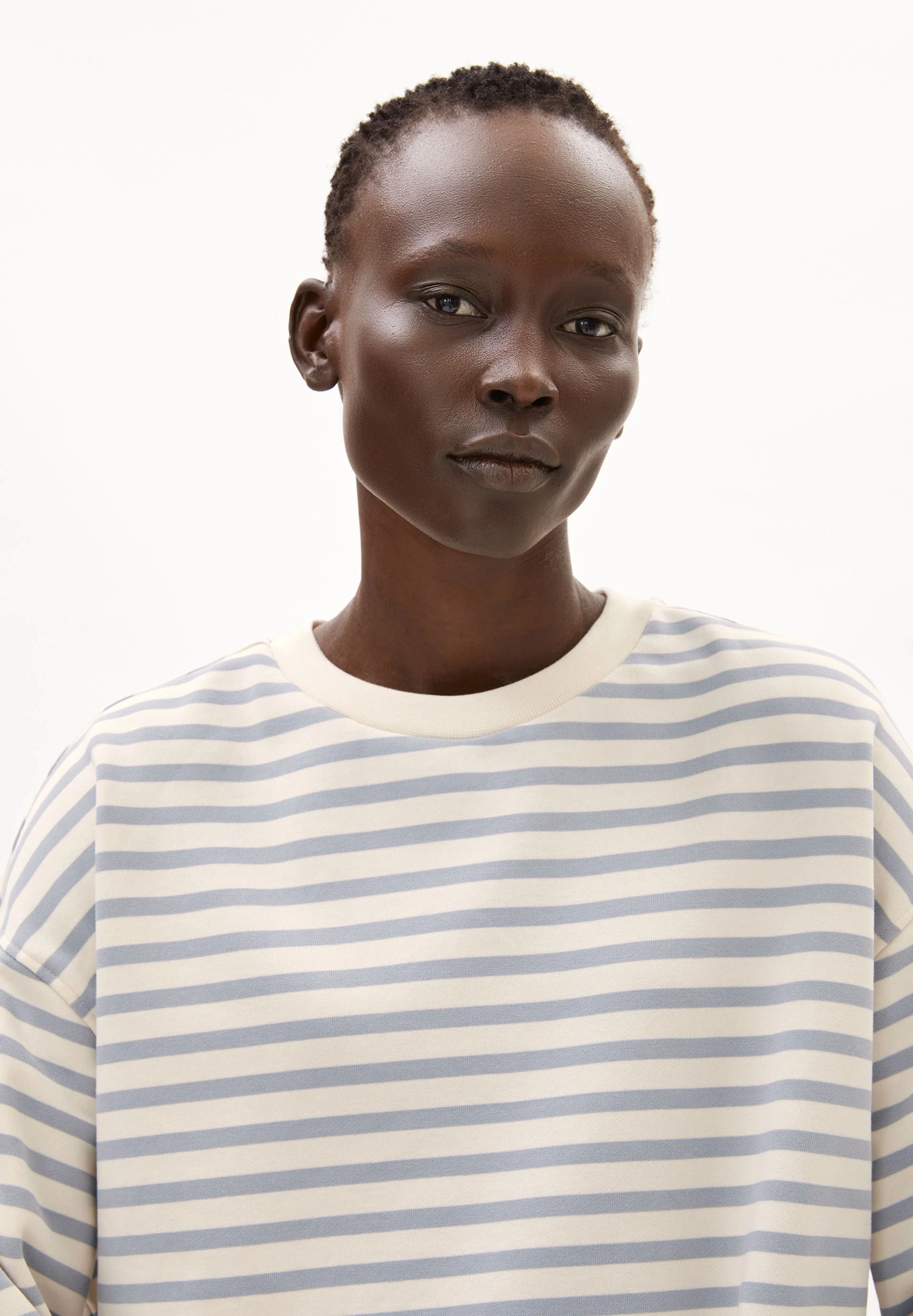 FRANKAA MAARLEN GESTREIFTES SWEATSHIRT | undyed-misty morning - Image 3