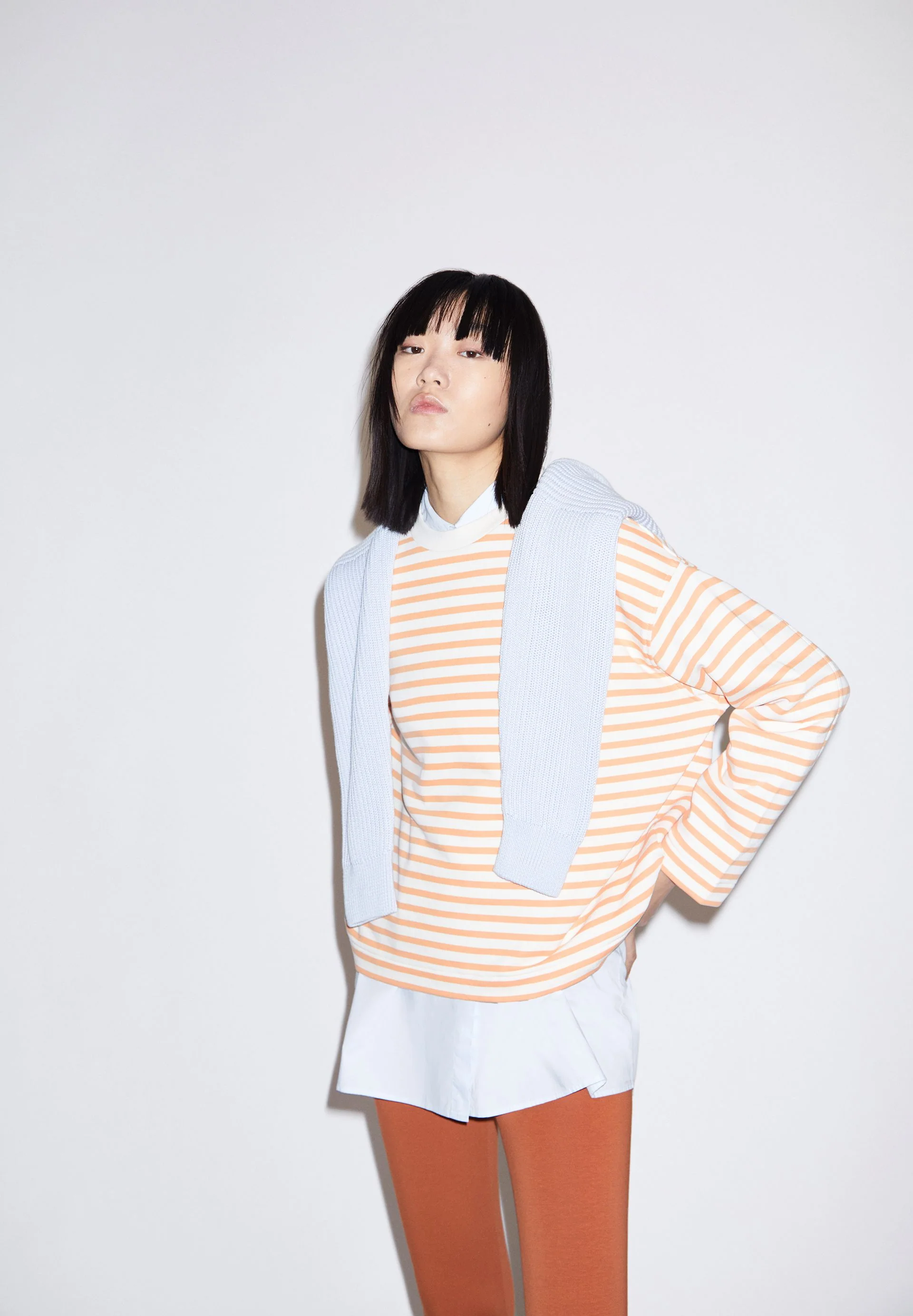 FRANKAA MAARLEN GESTREIFTES SWEATSHIRT | warm peach-undyed - Image 4