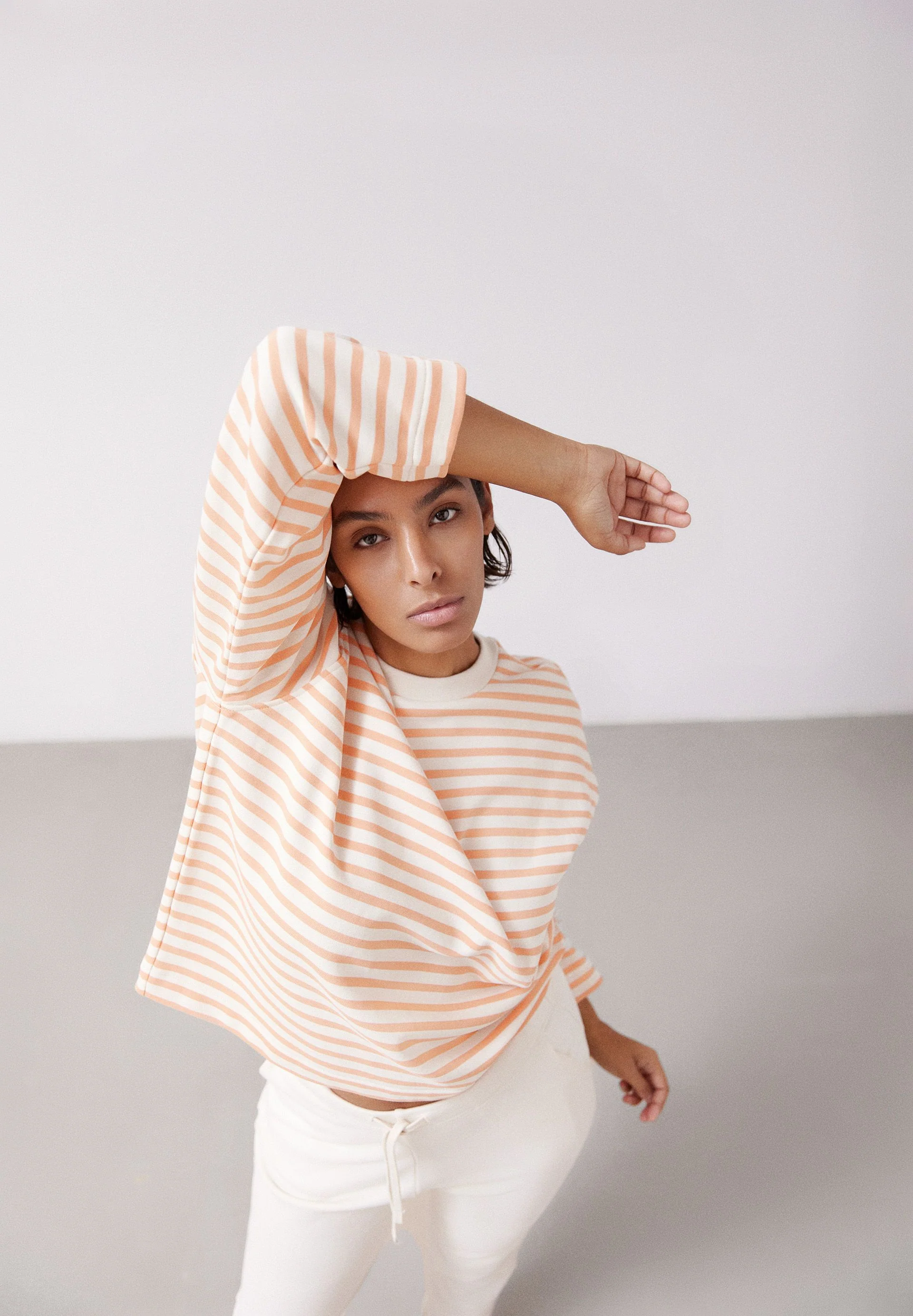 FRANKAA MAARLEN GESTREIFTES SWEATSHIRT | warm peach-undyed - Image 6