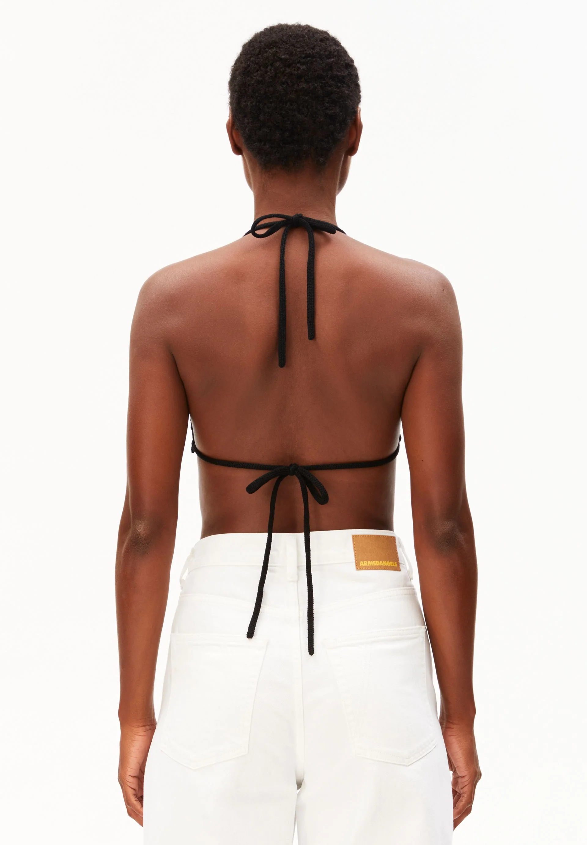 GESTREIFTES BIKINI STRICKTOP | undyed-black - Image 2