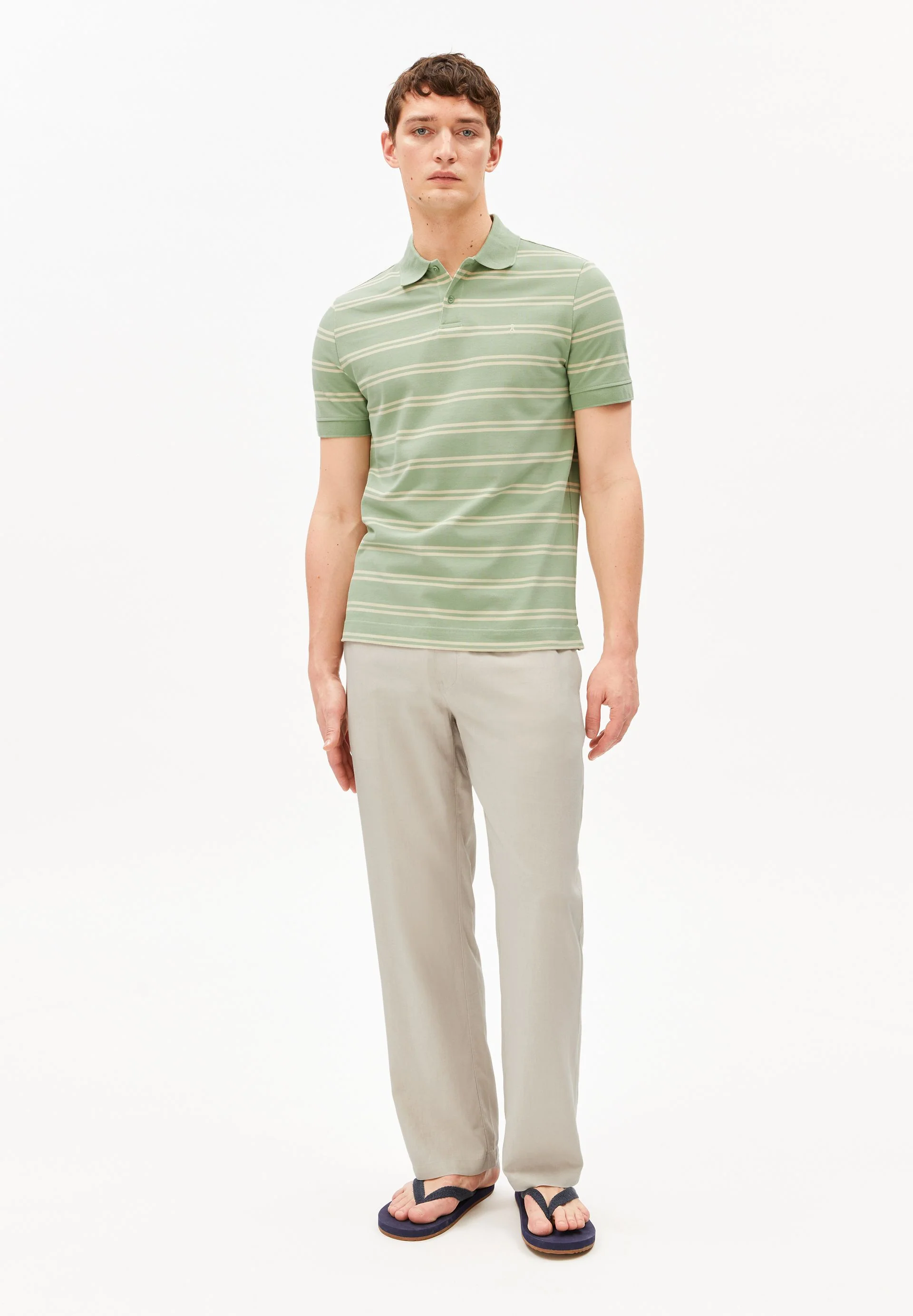 GESTREIFTES POLOSHIRT | foam-oatmilk - Image 5