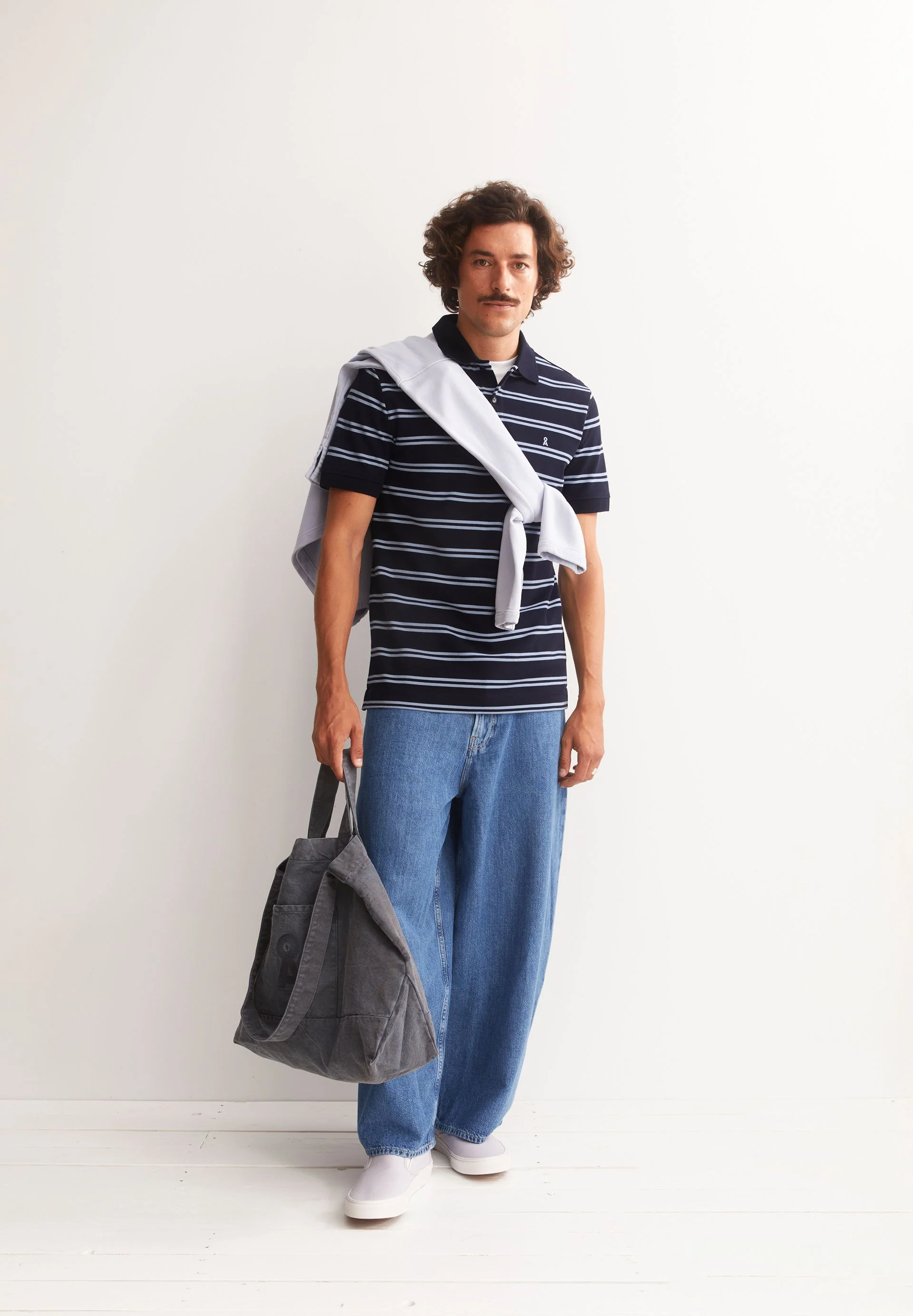 GESTREIFTES POLOSHIRT | tinted navy-wedgwood - Image 4