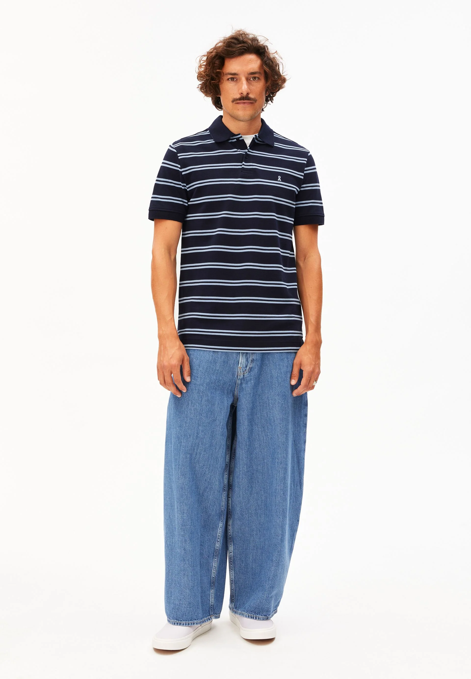 GESTREIFTES POLOSHIRT | tinted navy-wedgwood - Image 5