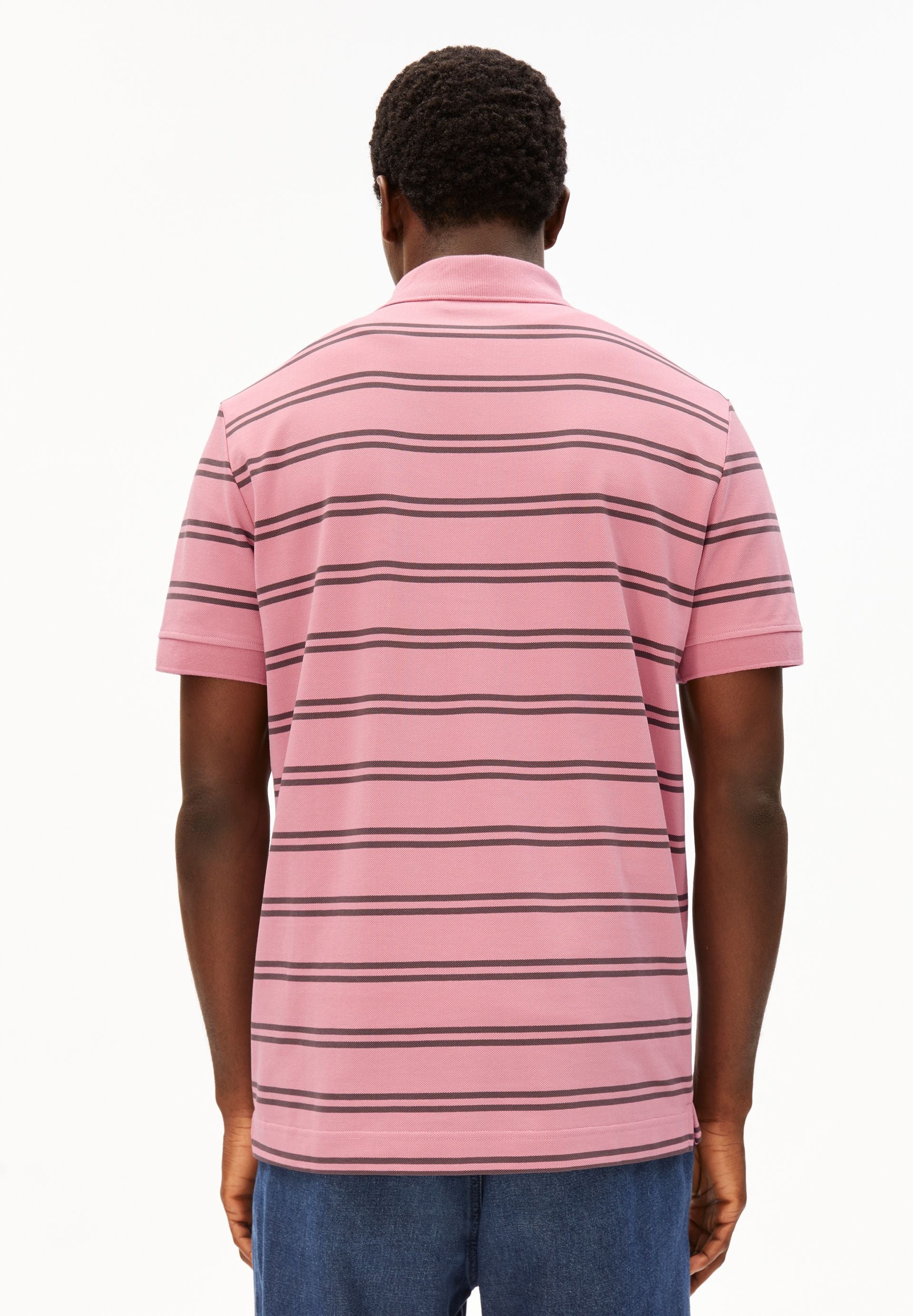GESTREIFTES POLOSHIRT | washed berry-granit - Image 2