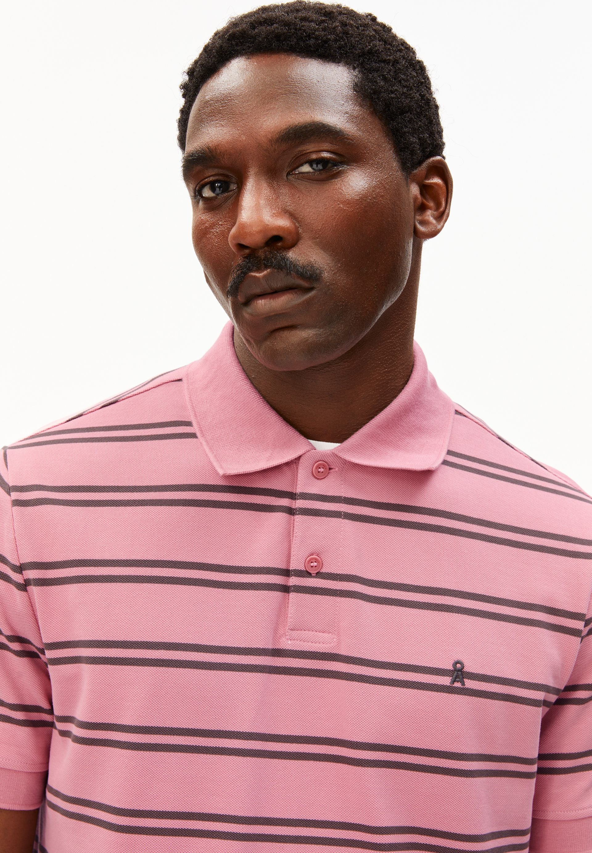 GESTREIFTES POLOSHIRT | washed berry-granit - Image 3