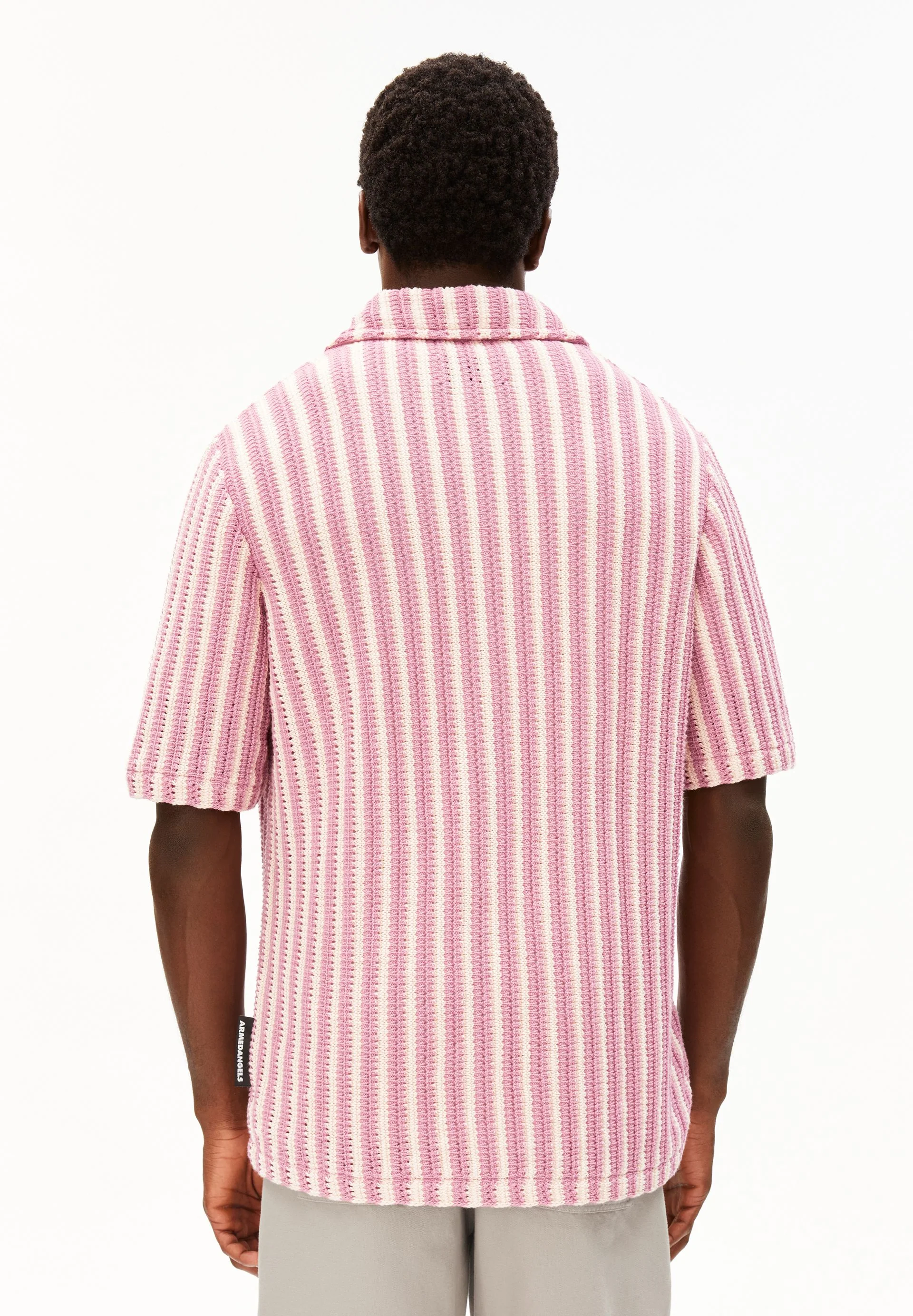 GESTREIFTES STRICKPOLOSHIRT | pure-washed berry - Image 2