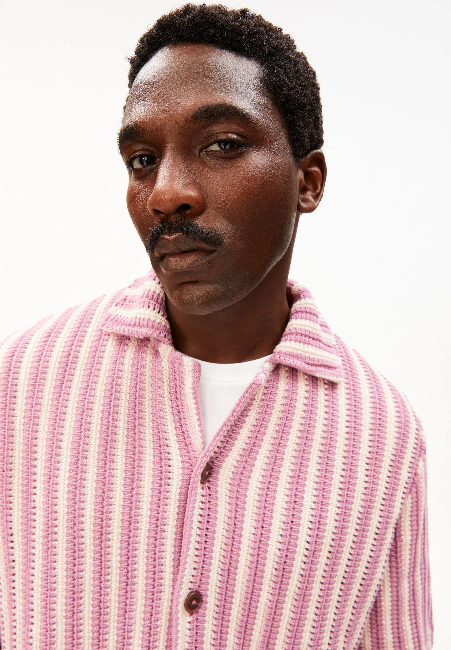 GESTREIFTES STRICKPOLOSHIRT | pure-washed berry - Image 3