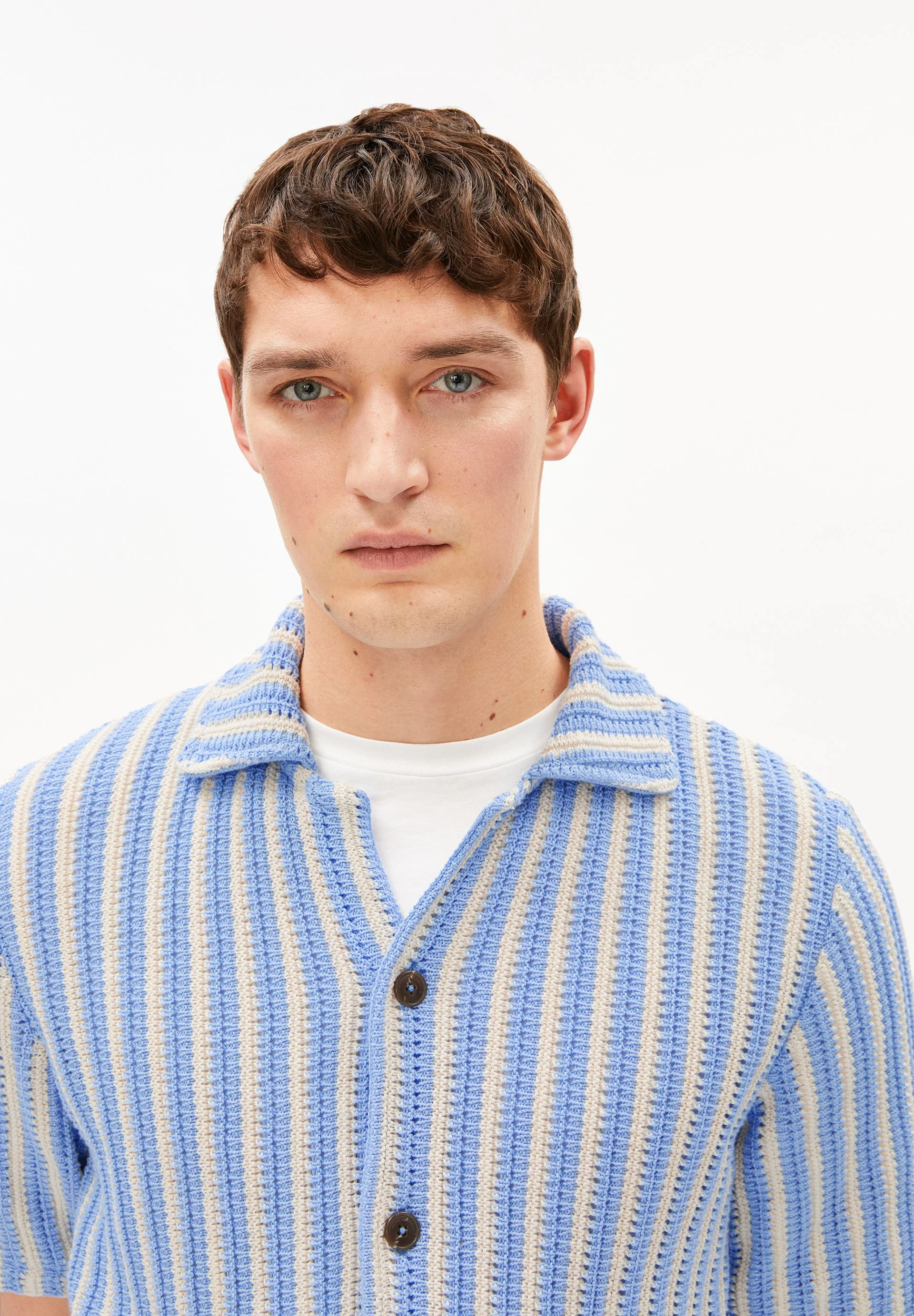 GESTREIFTES STRICKPOLOSHIRT | pure-wedgwood - Image 3