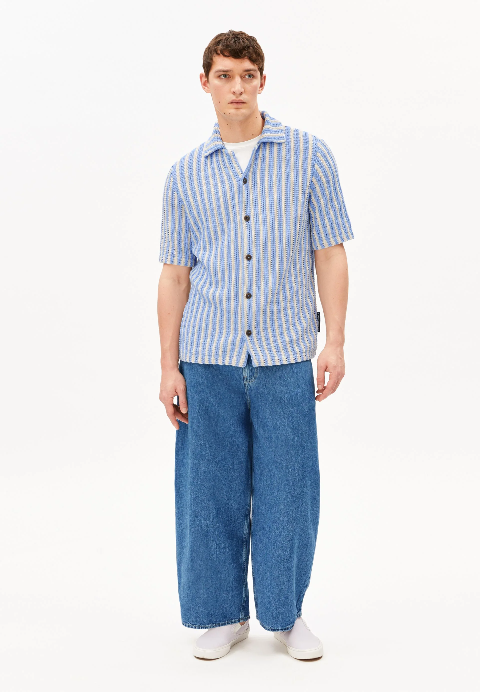 GESTREIFTES STRICKPOLOSHIRT | pure-wedgwood - Image 5