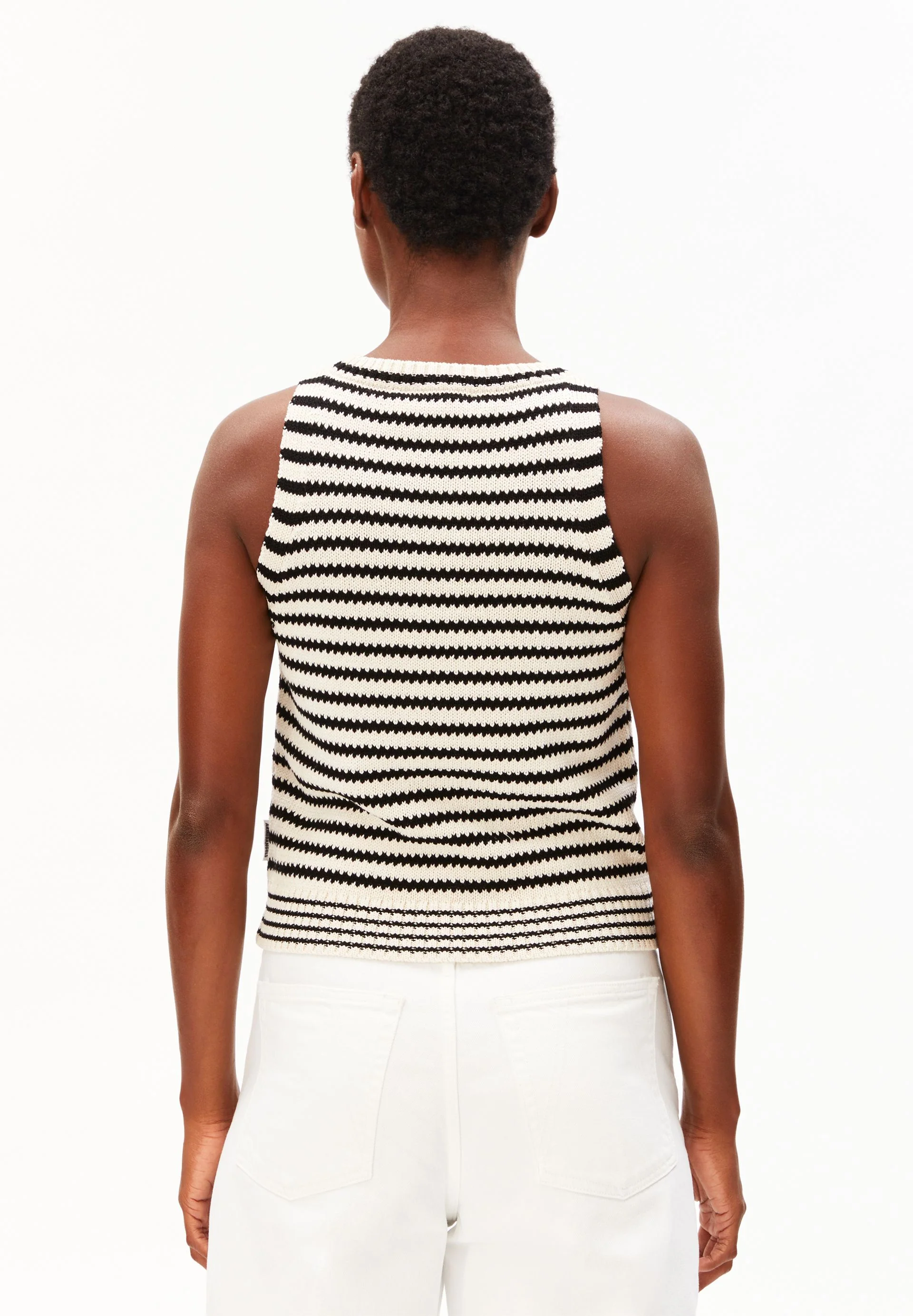 GESTREIFTES STRICKTOP | undyed-black - Image 2