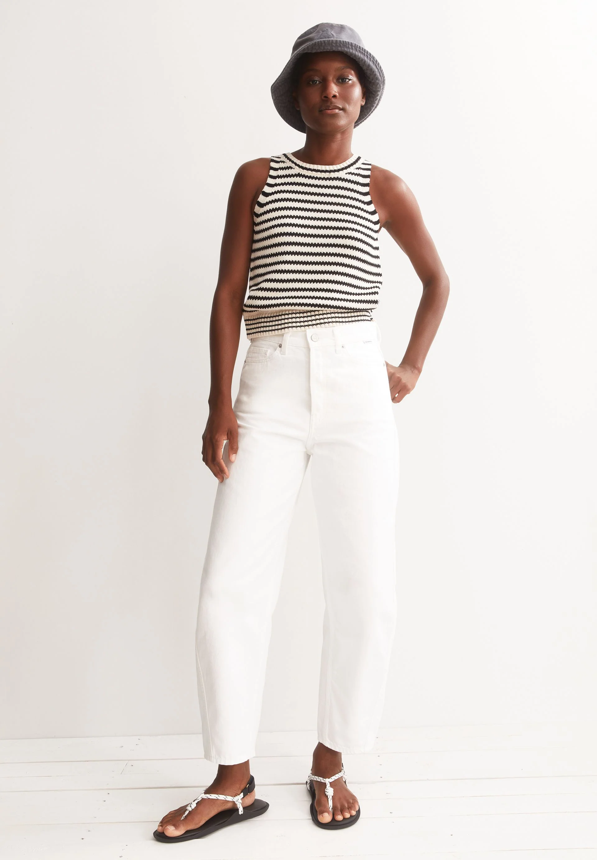 GESTREIFTES STRICKTOP | undyed-black - Image 4