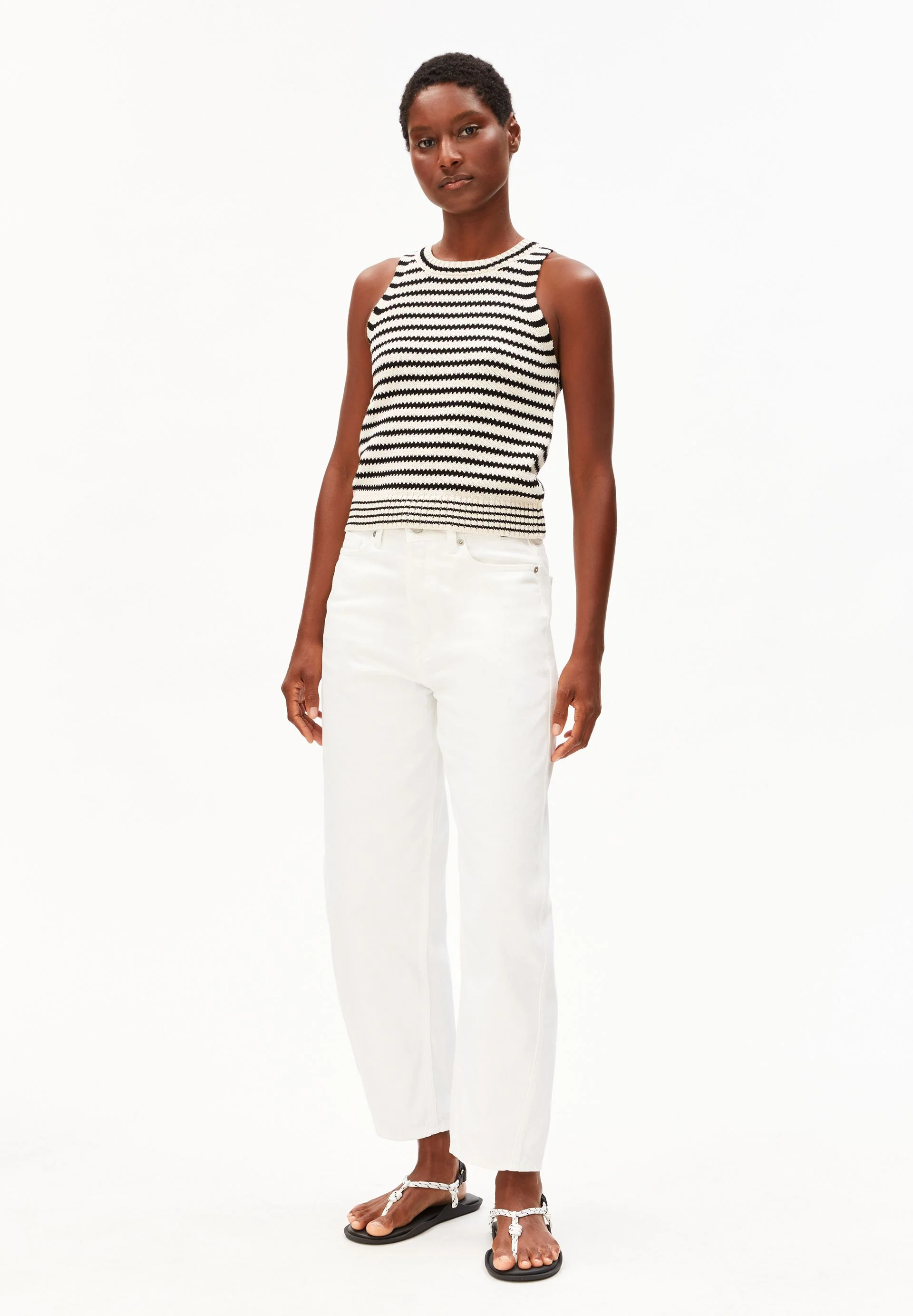 GESTREIFTES STRICKTOP | undyed-black - Image 5