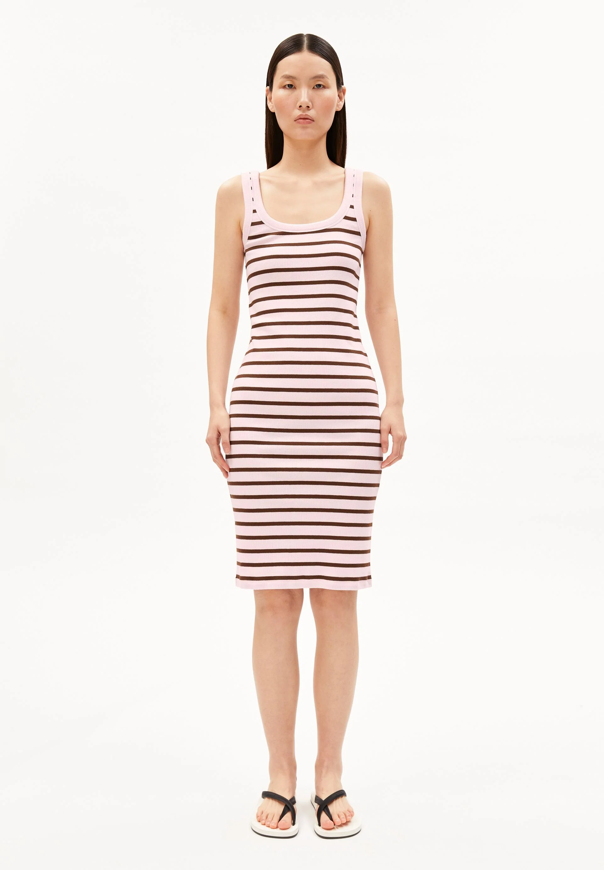 GESTREIFTES TANKTOP RIPP-KLEID | pink mist-dried palm - Image 5