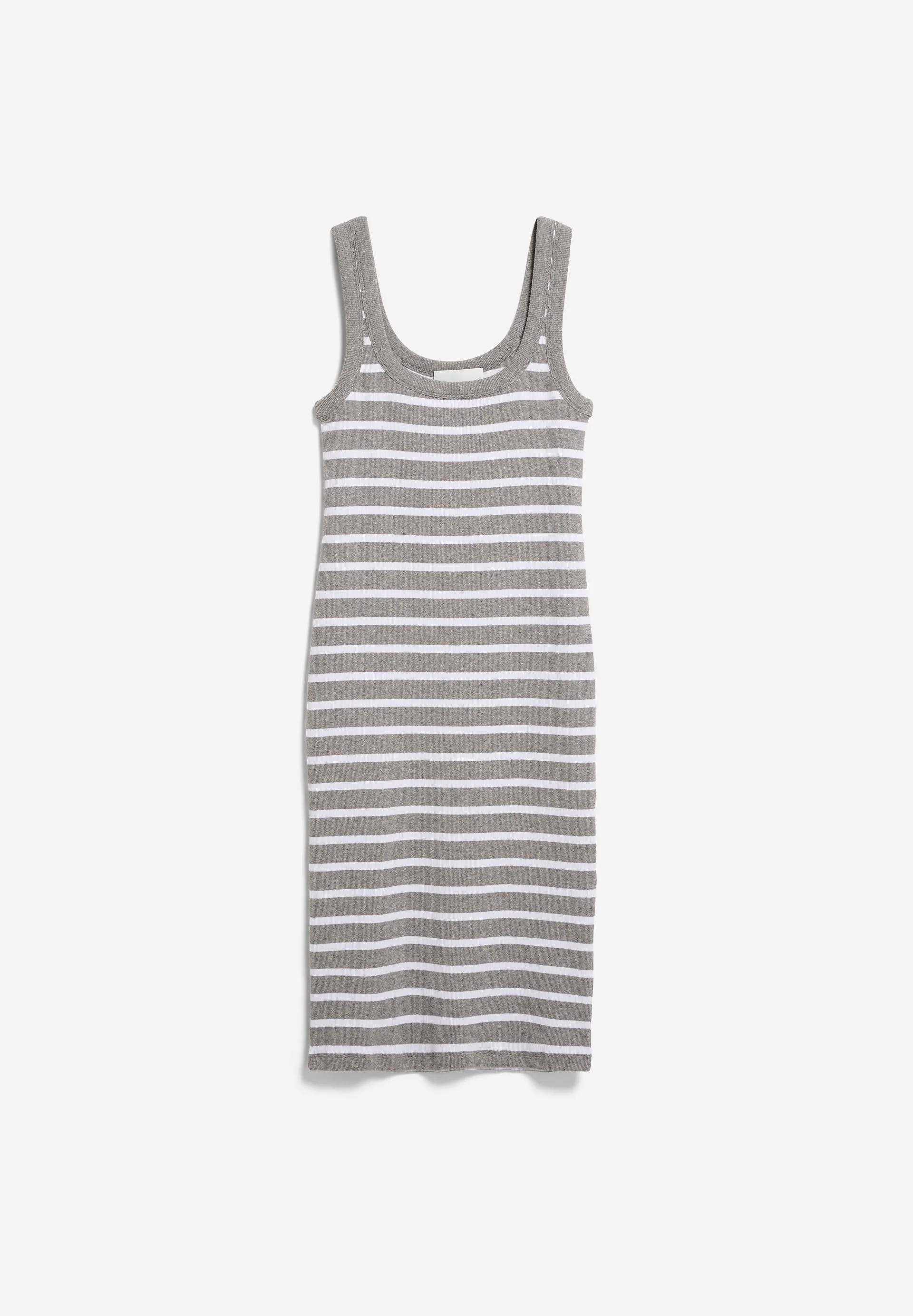 GESTREIFTES TANKTOP RIPP-KLEID | silver melange-white - Image 6