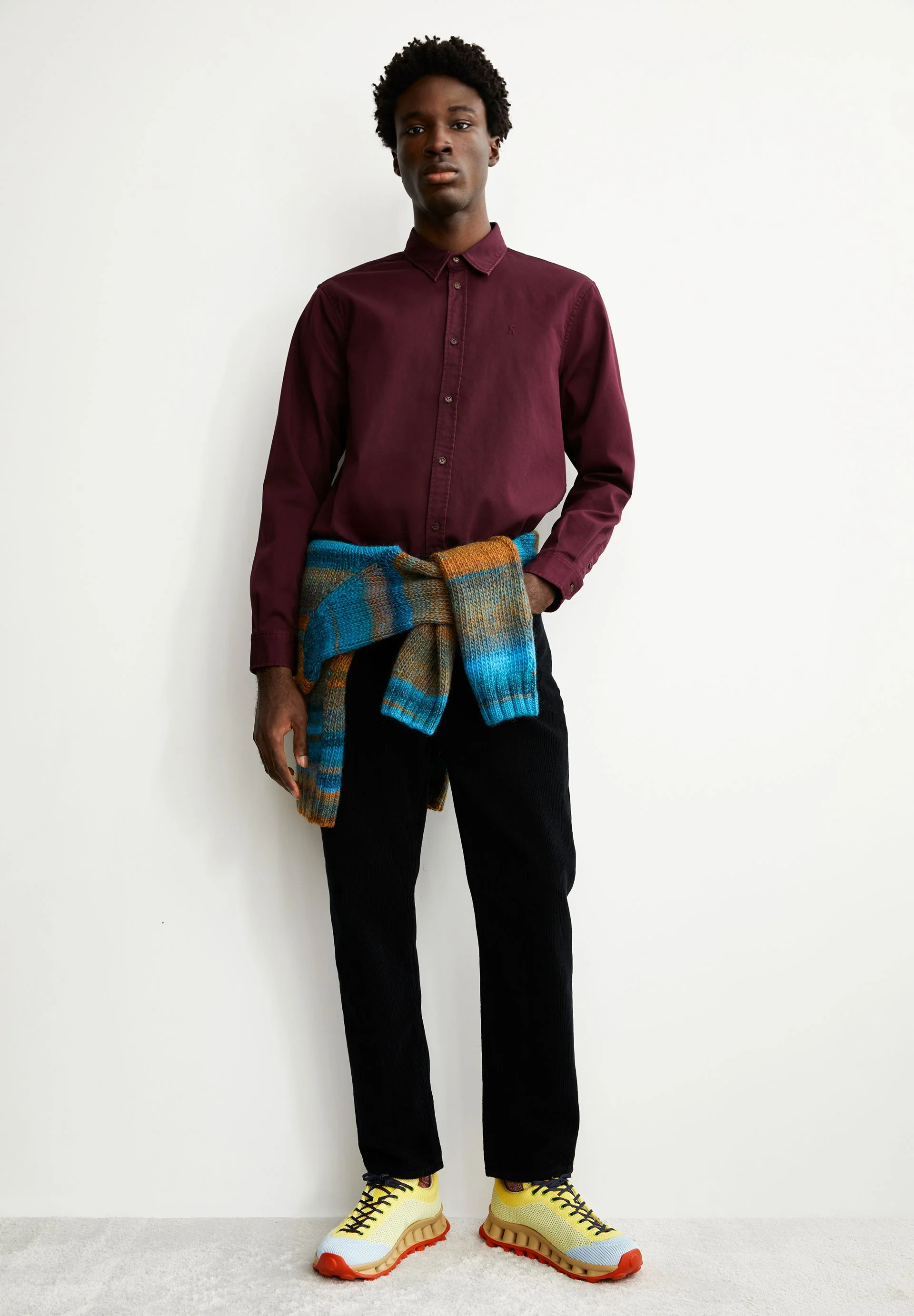 GIAALO GMT DYE LANGARMHEMD | dark cranberry - Image 4