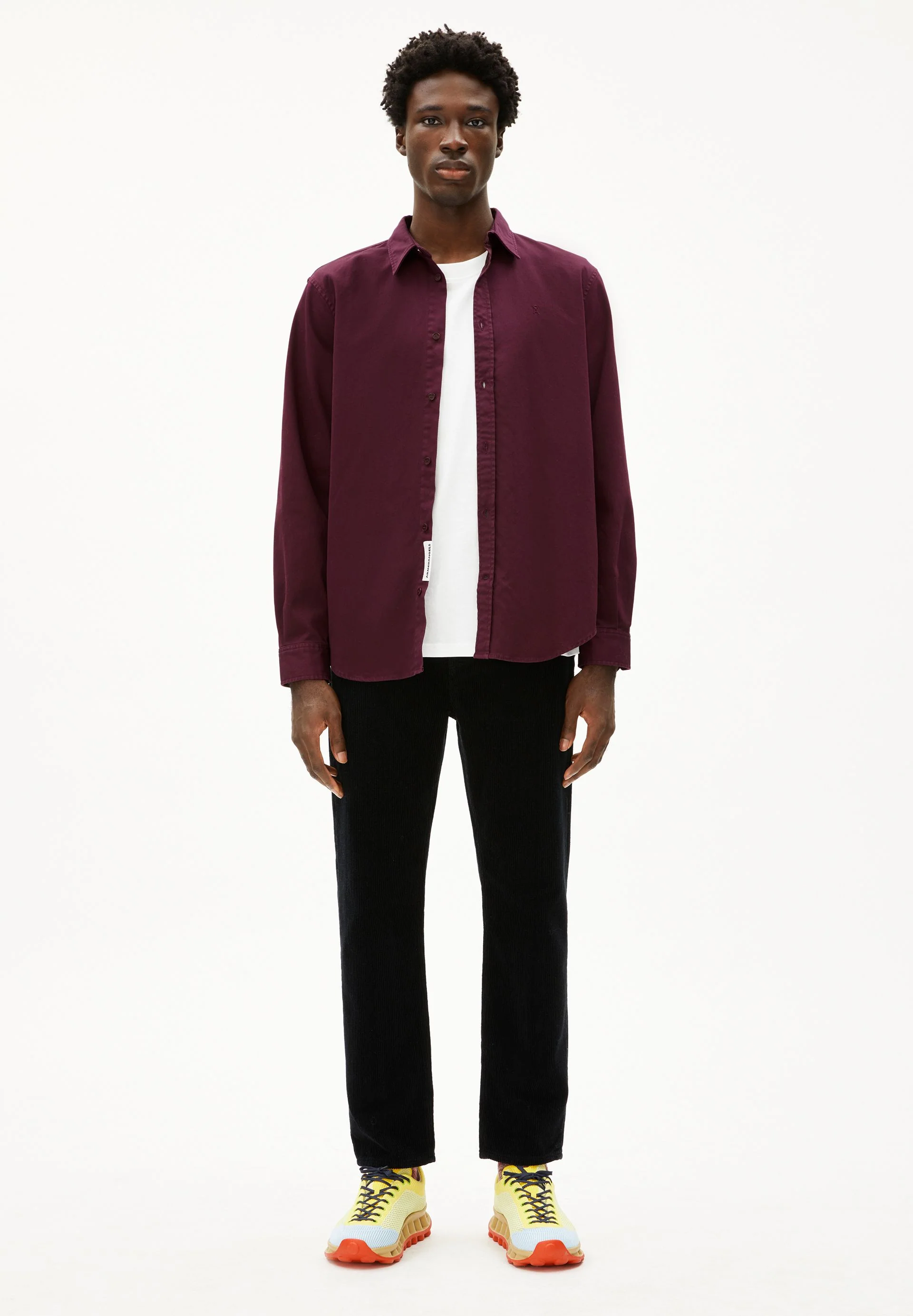 GIAALO GMT DYE LANGARMHEMD | dark cranberry - Image 5