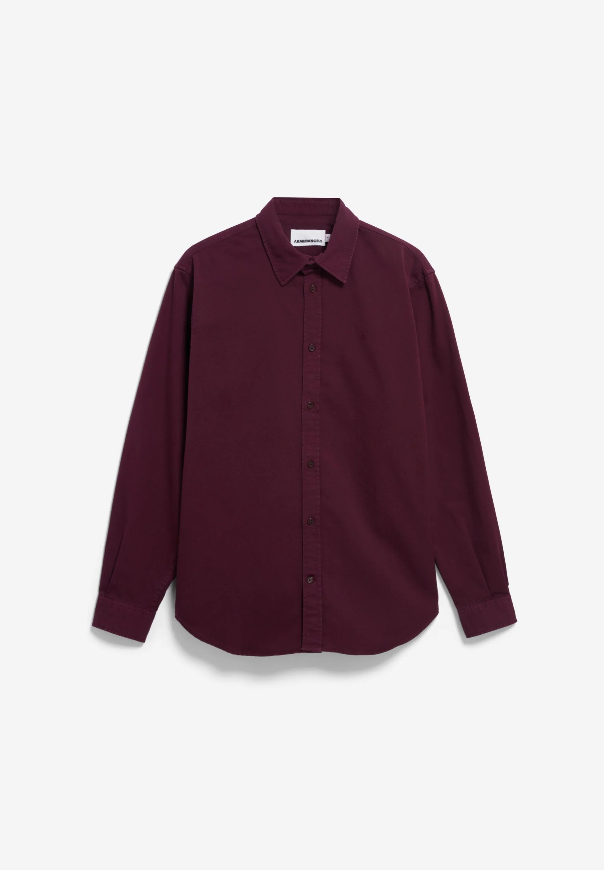 GIAALO GMT DYE LANGARMHEMD | dark cranberry - Image 6