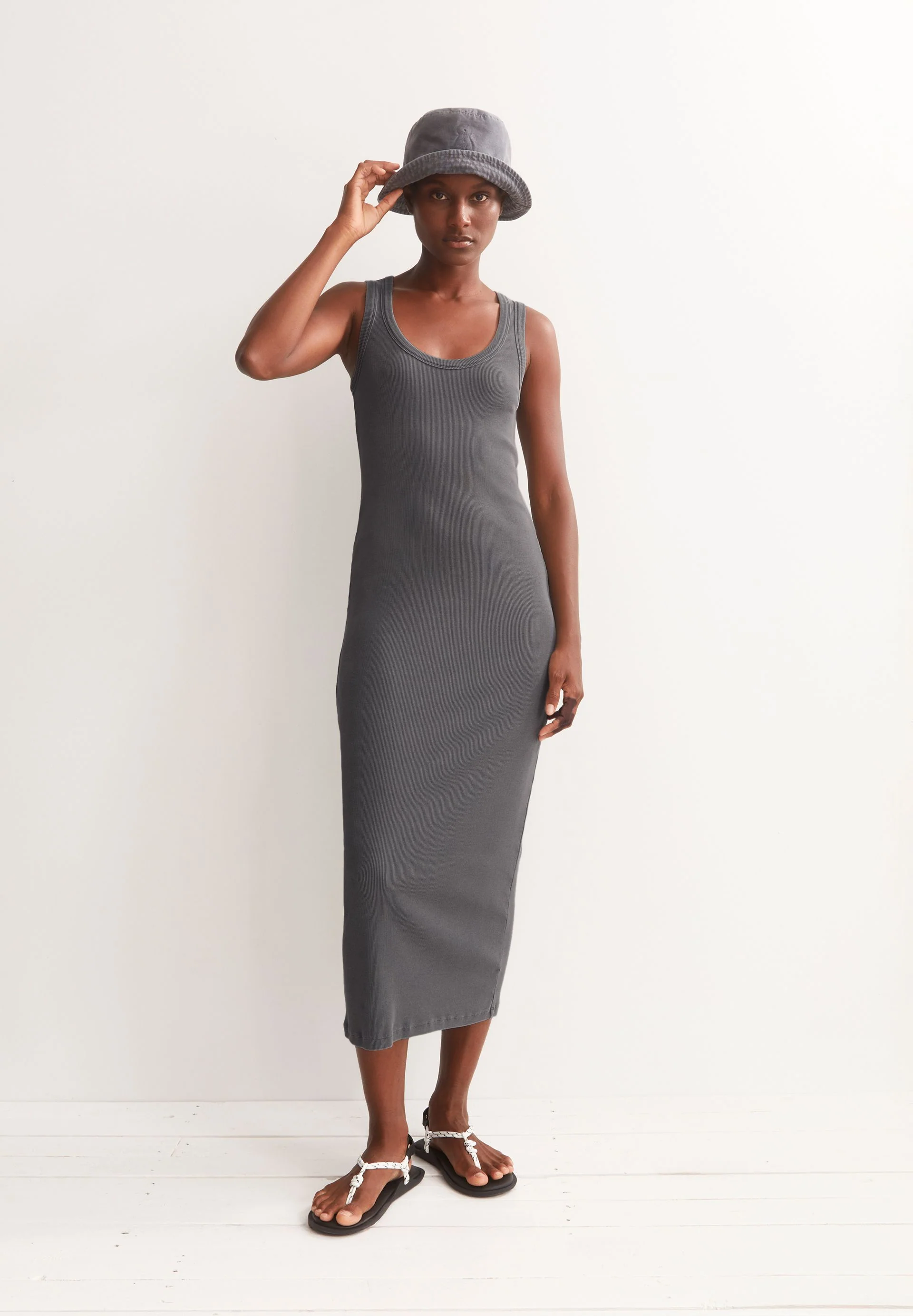 GMT DYE BODYCON RIPP-KLEID | space steel - Image 4