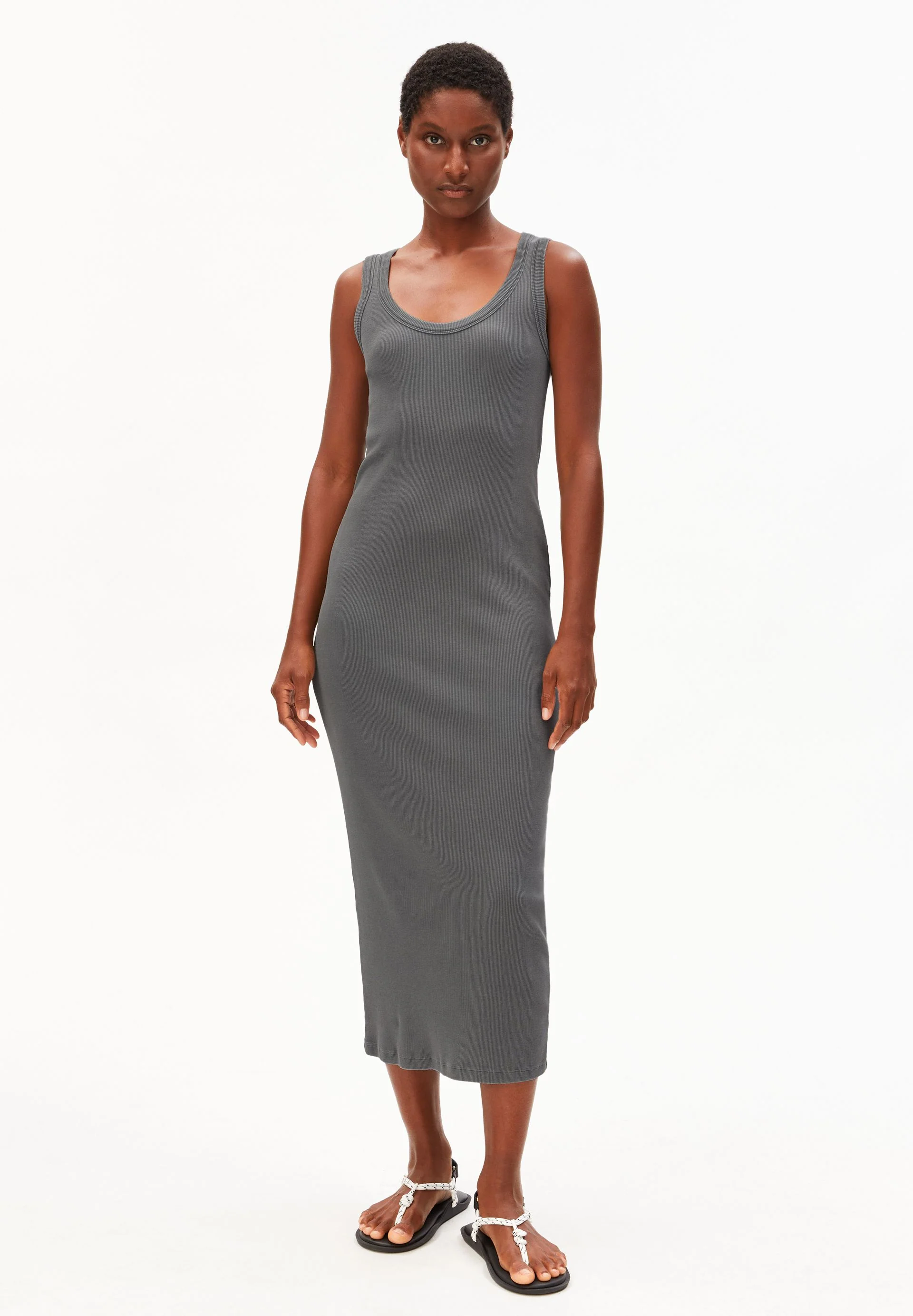 GMT DYE BODYCON RIPP-KLEID | space steel - Image 5