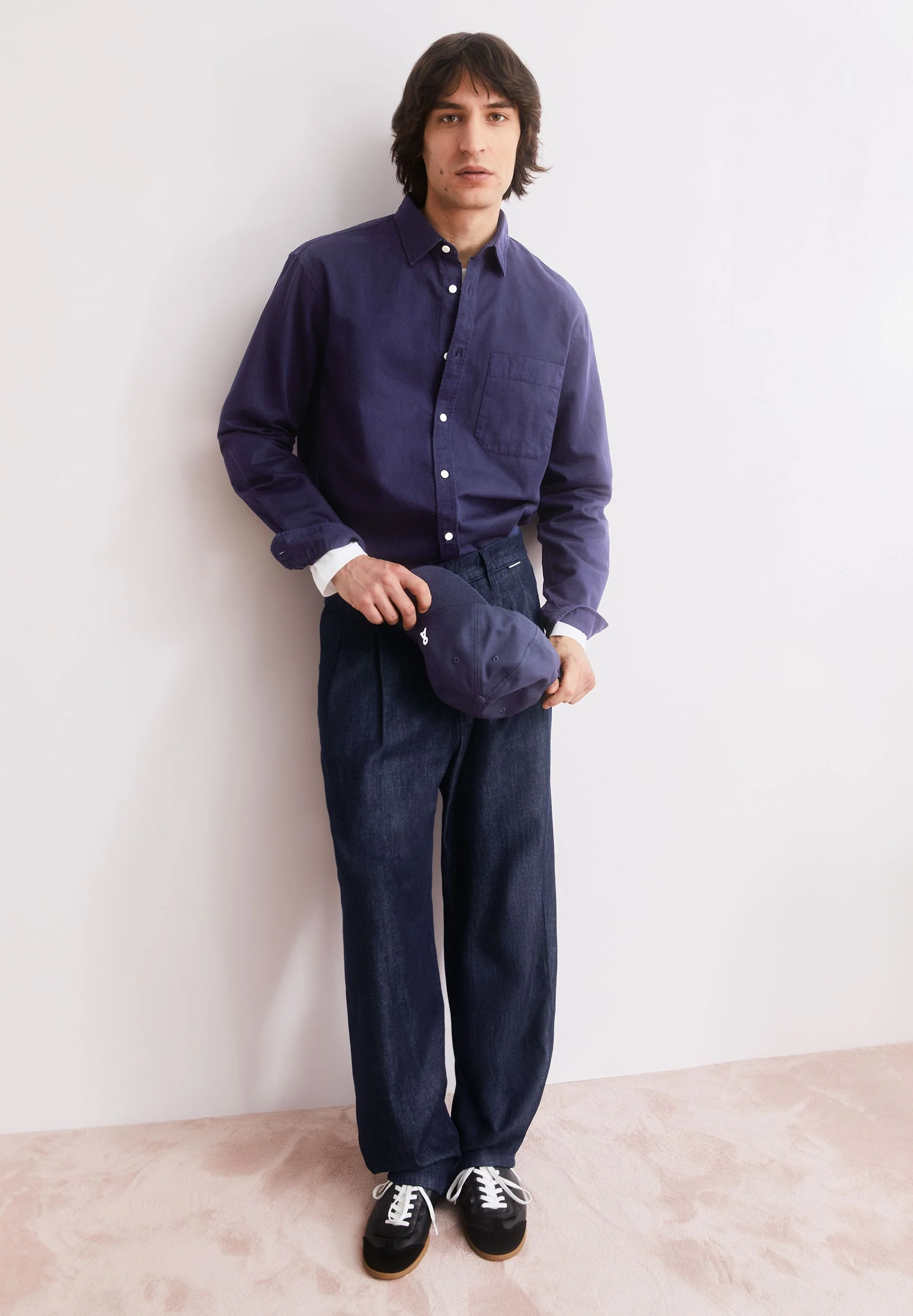 GMT DYE LEINENLANGARMHEMD | tinted navy - Image 4