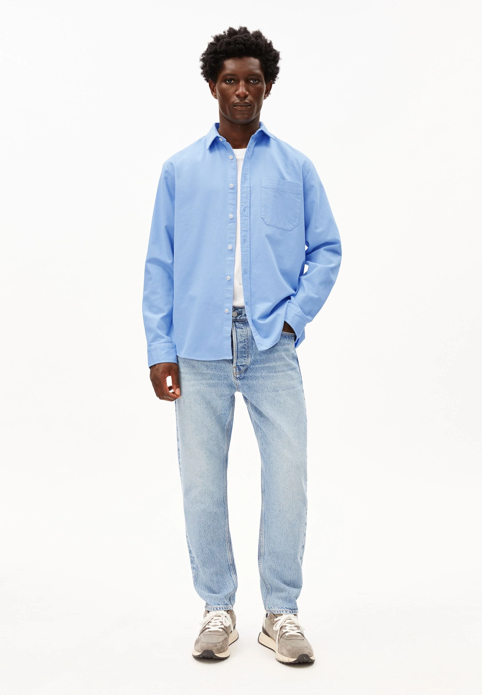 GMT DYE LEINENLANGARMHEMD | wedgwood - Image 5