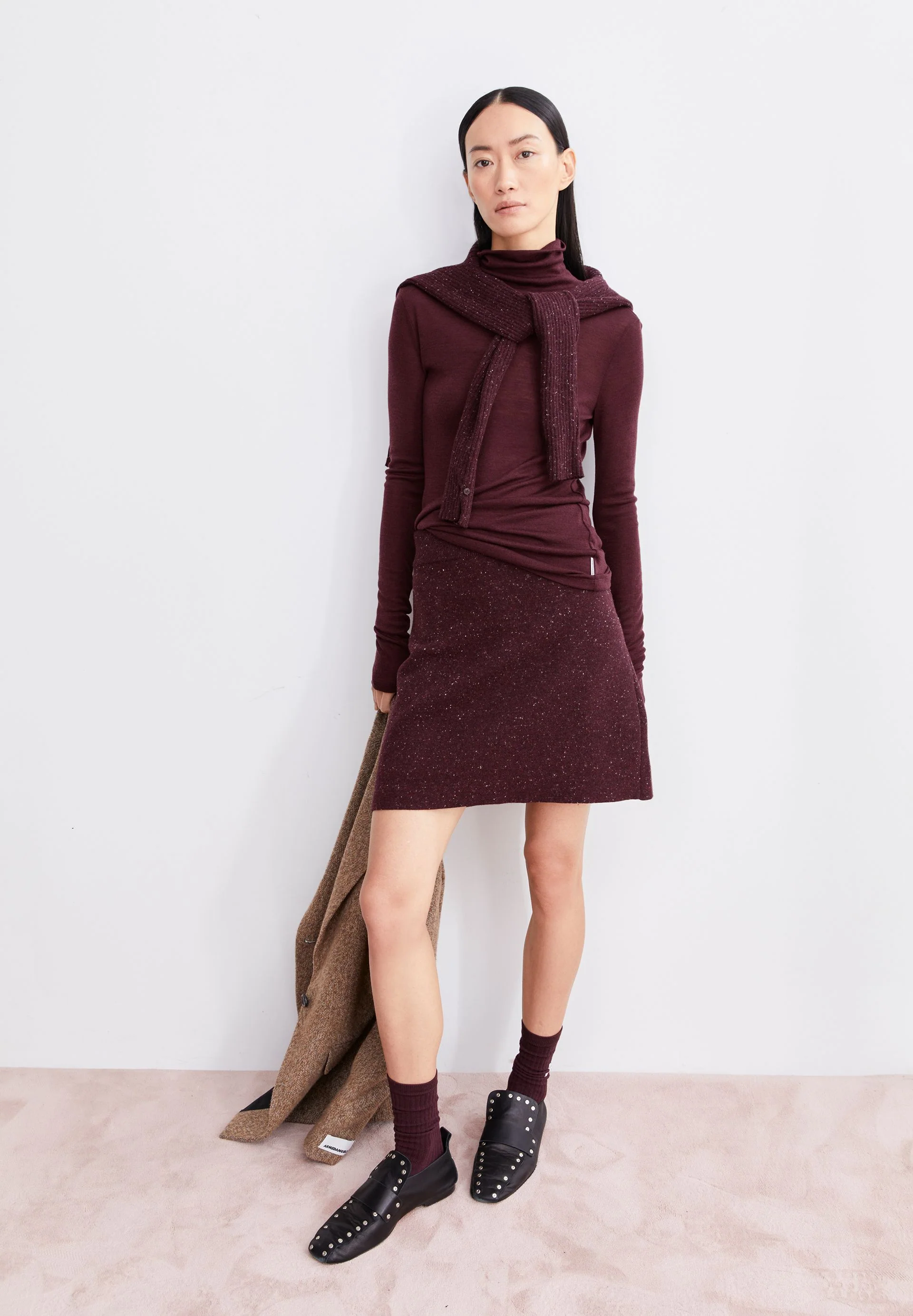 GRAZILIAA WOLL-MIX LANGARMSHIRT | dark cranberry - Image 4