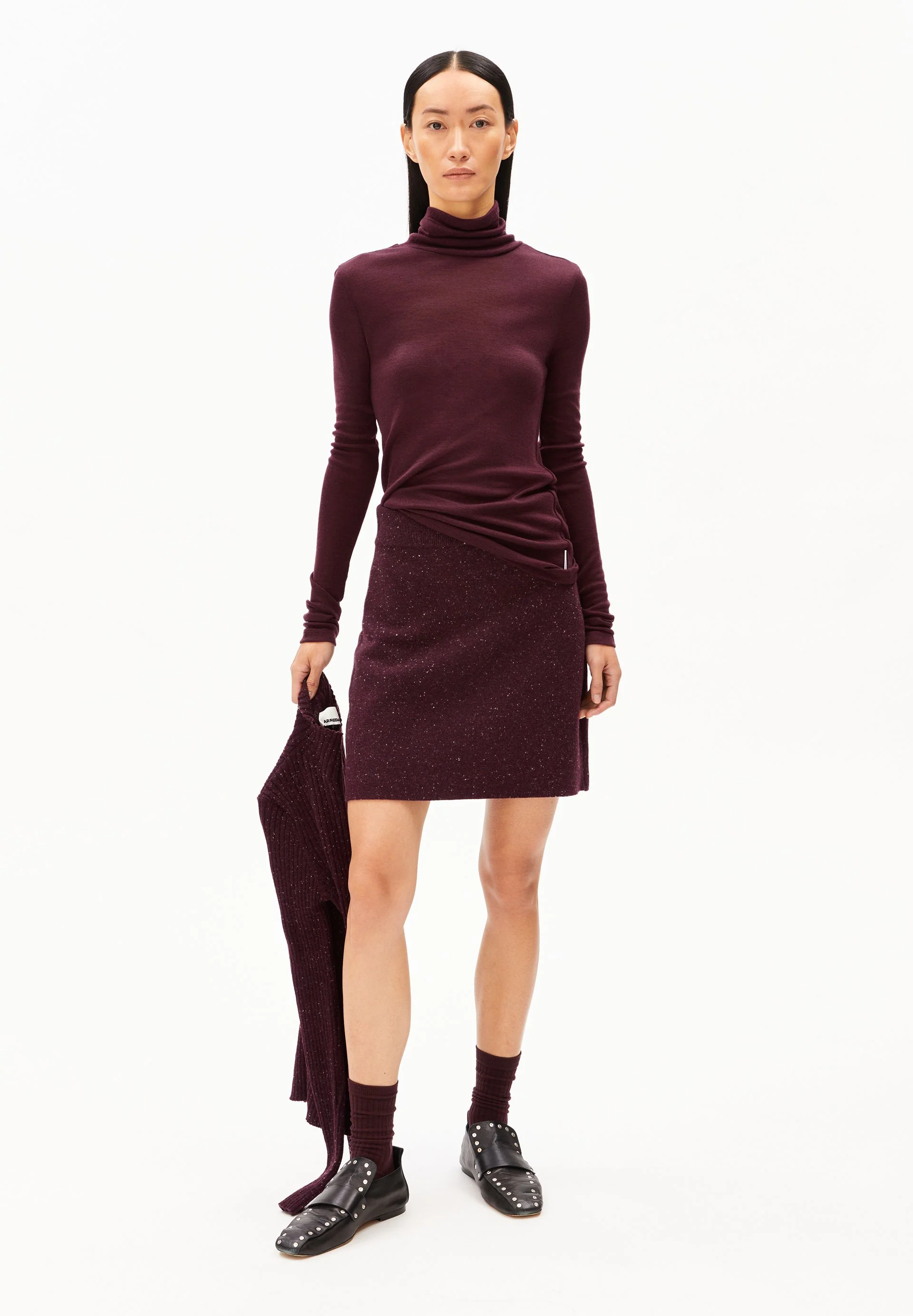 GRAZILIAA WOLL-MIX LANGARMSHIRT | dark cranberry - Image 5