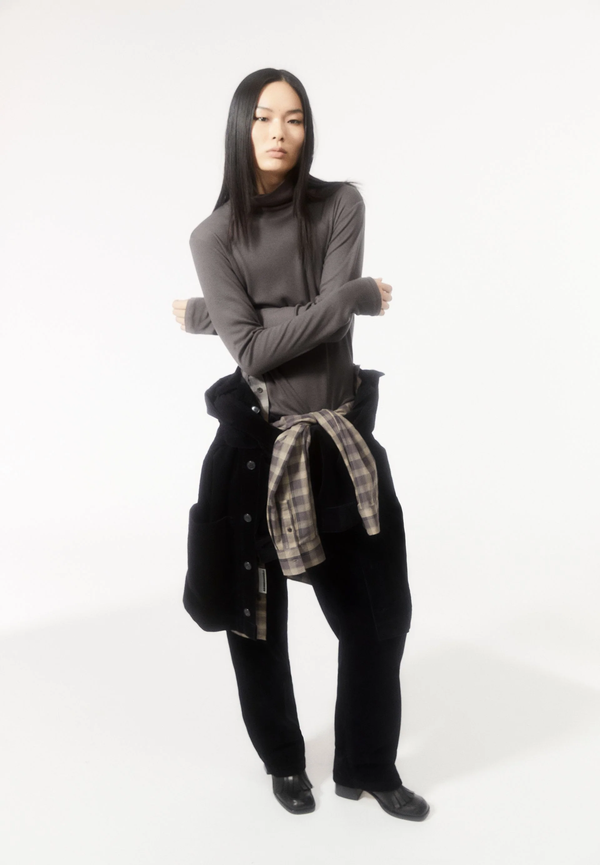 GRAZILIAA WOLL-MIX LANGARMSHIRT | iron cast - Image 4