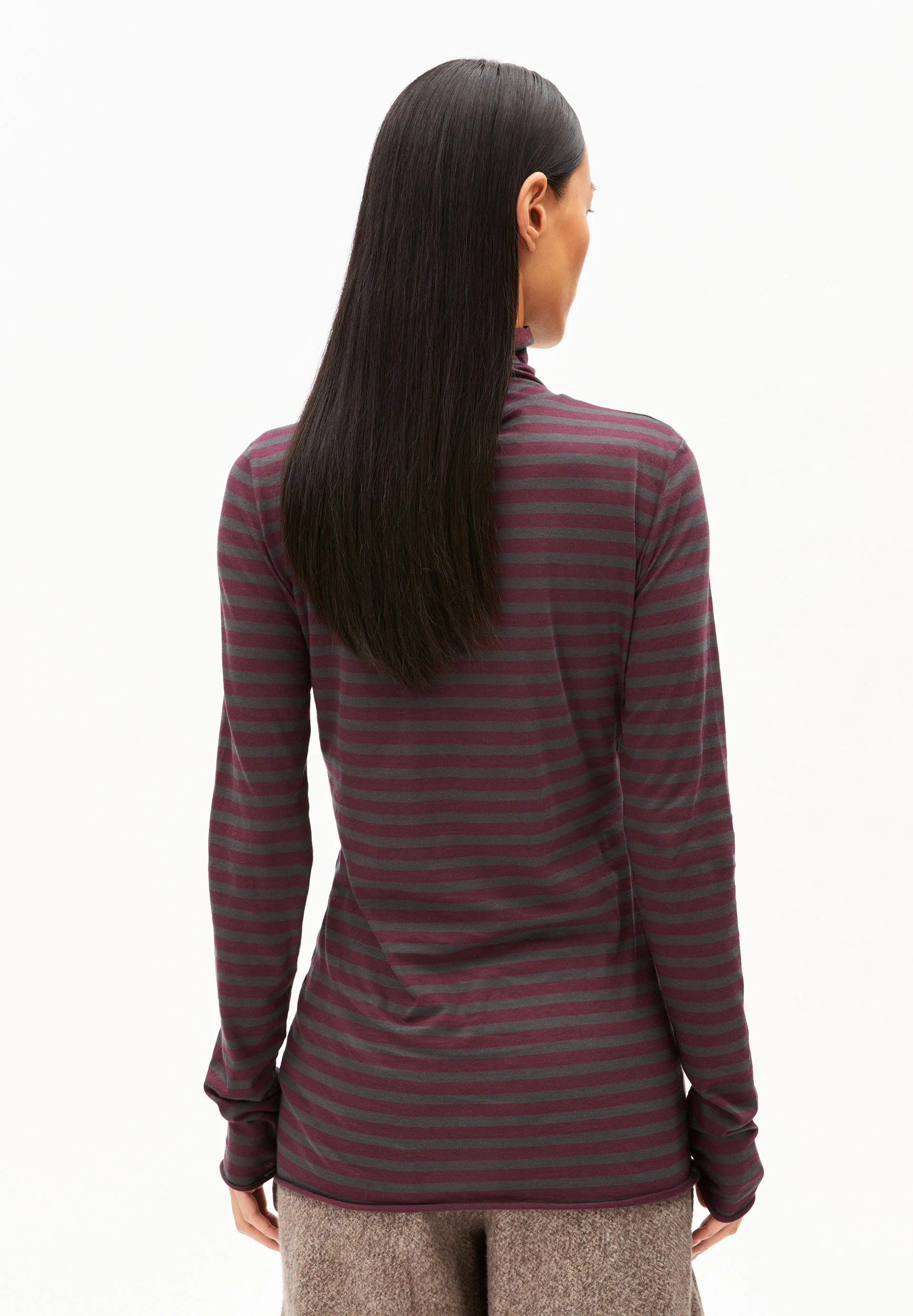 GRAZILIANAA GESTREIFTES LANGARMSHIRT | dark cranberry-dark steel - Image 2