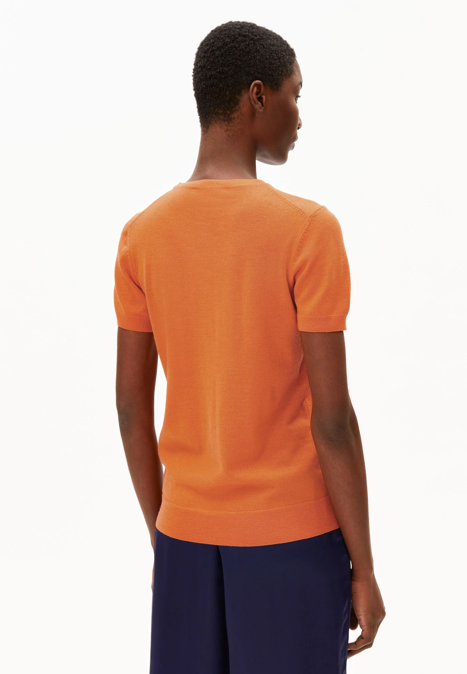 GUILIAA MERINO STRICK T-SHIRT | amberglow - Image 2