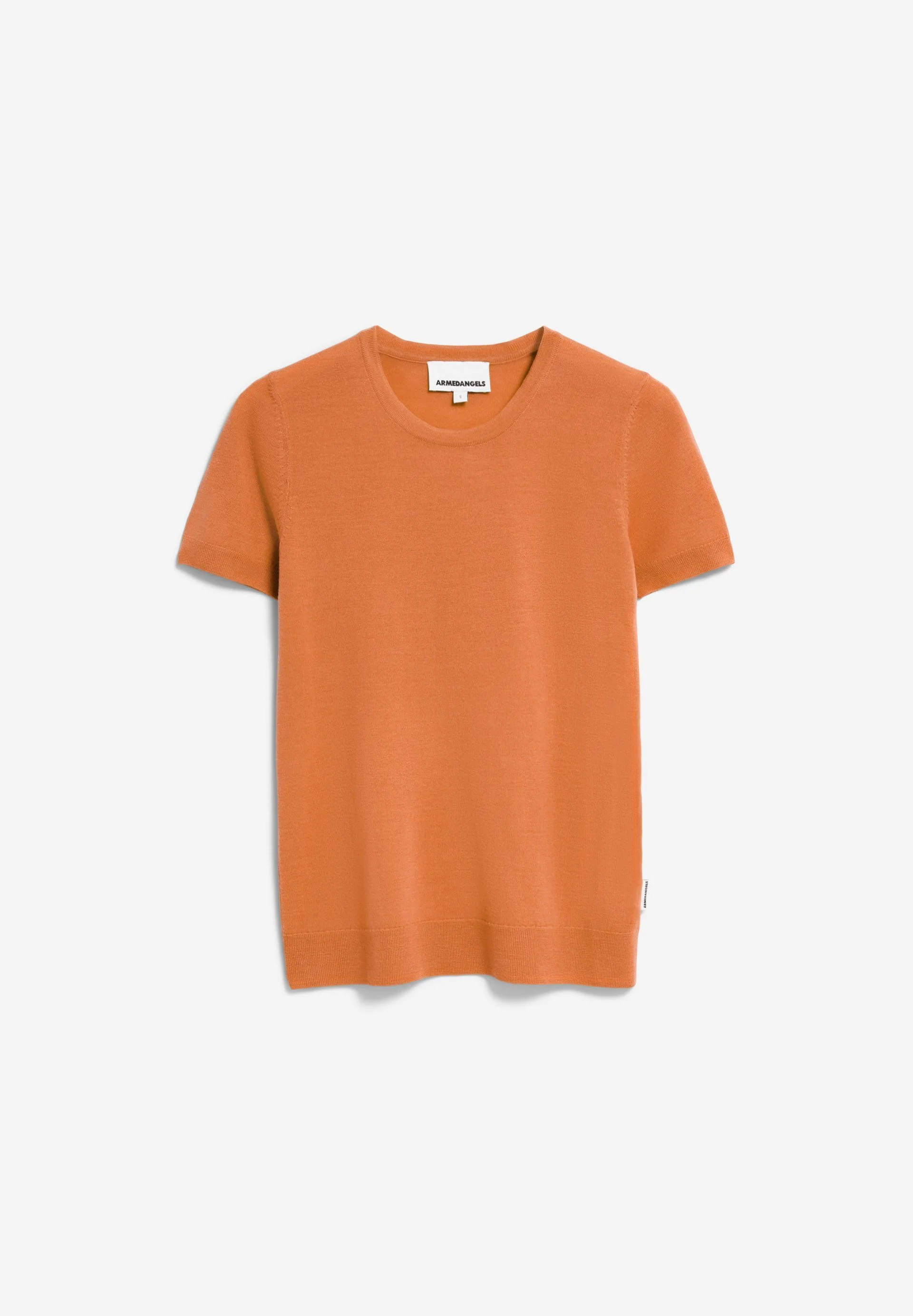 GUILIAA MERINO STRICK T-SHIRT | amberglow - Image 6