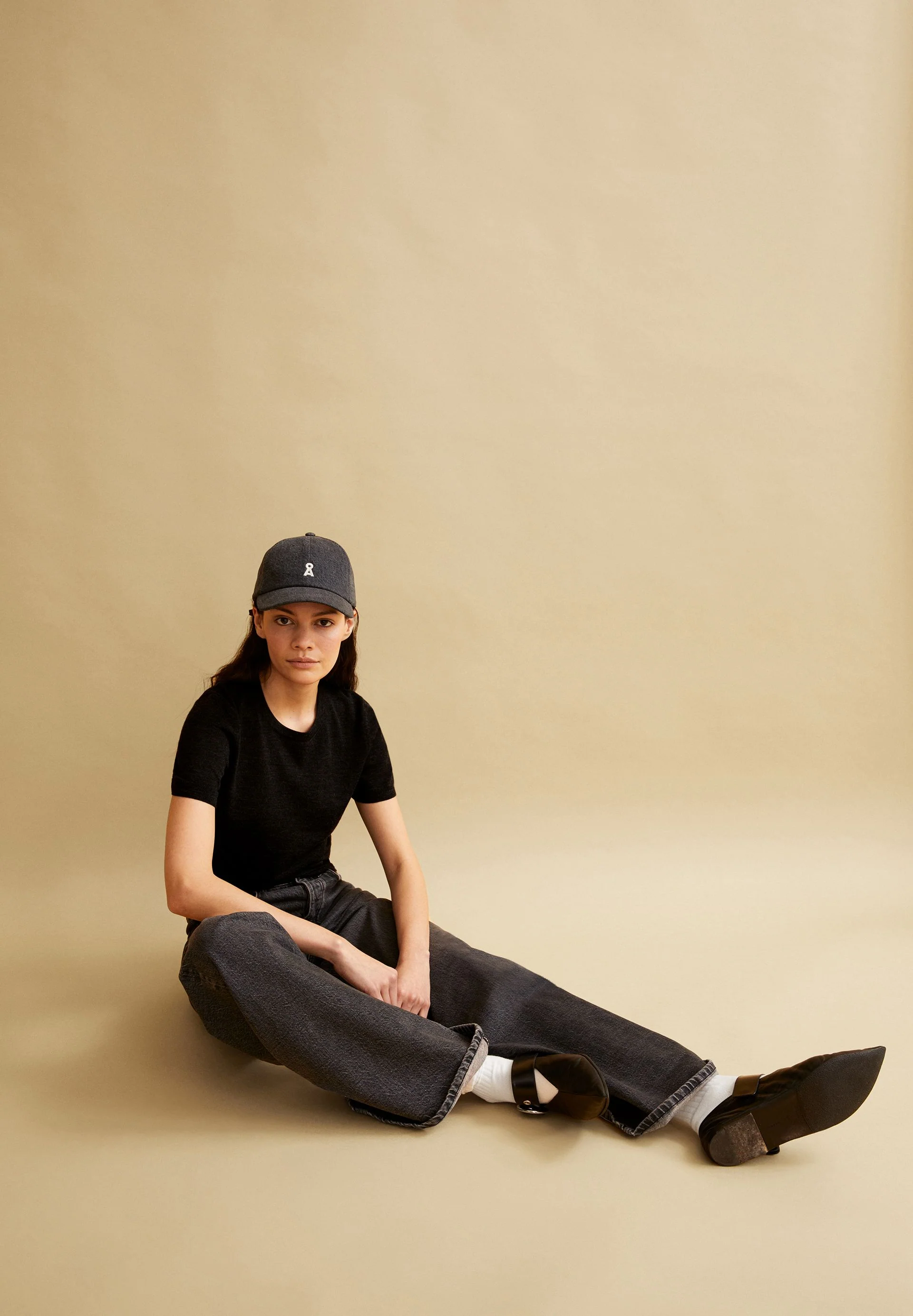 GUILIAA MERINO STRICK T-SHIRT | black - Image 4
