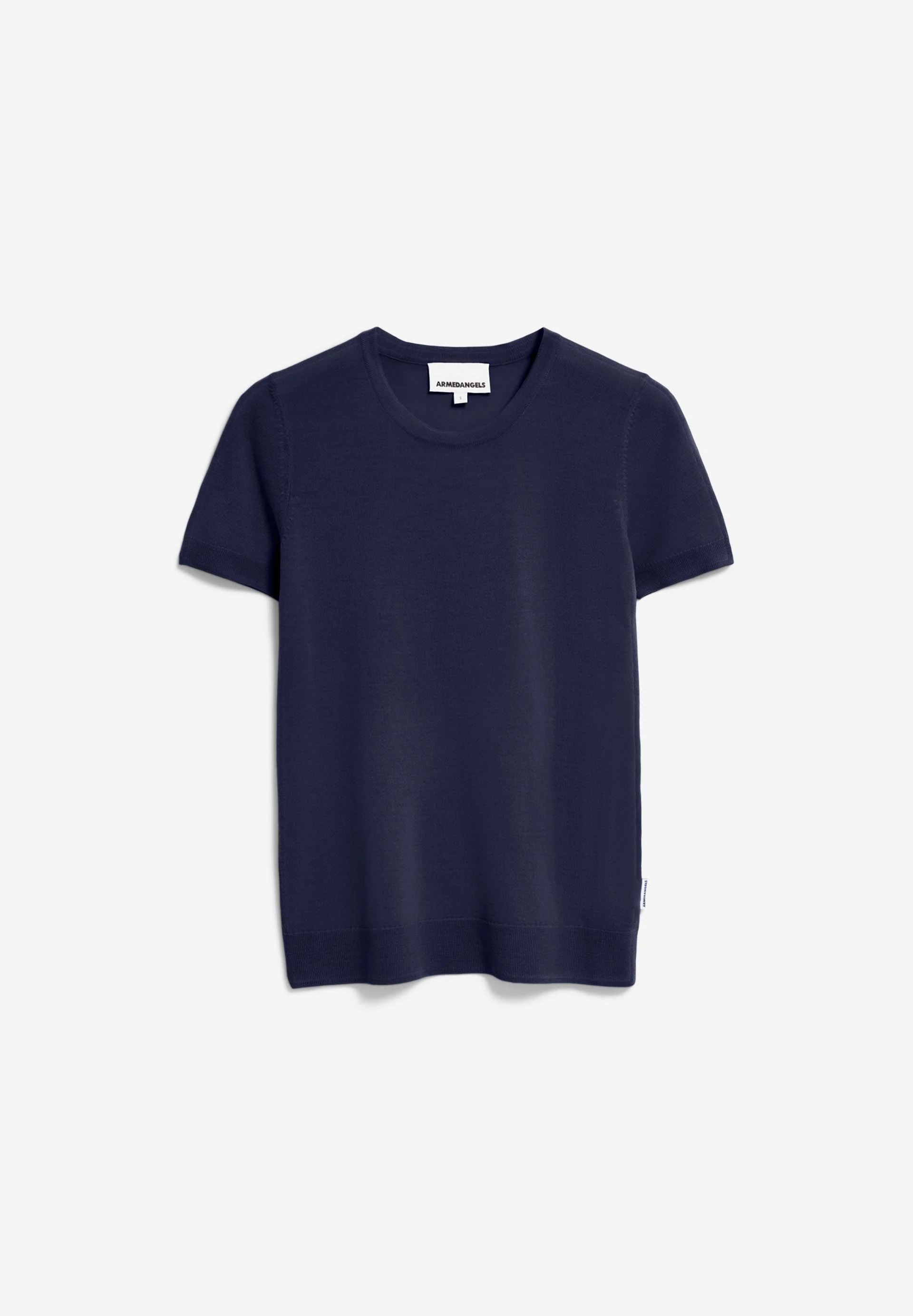 GUILIAA MERINO STRICK T-SHIRT | tinted navy - Image 6