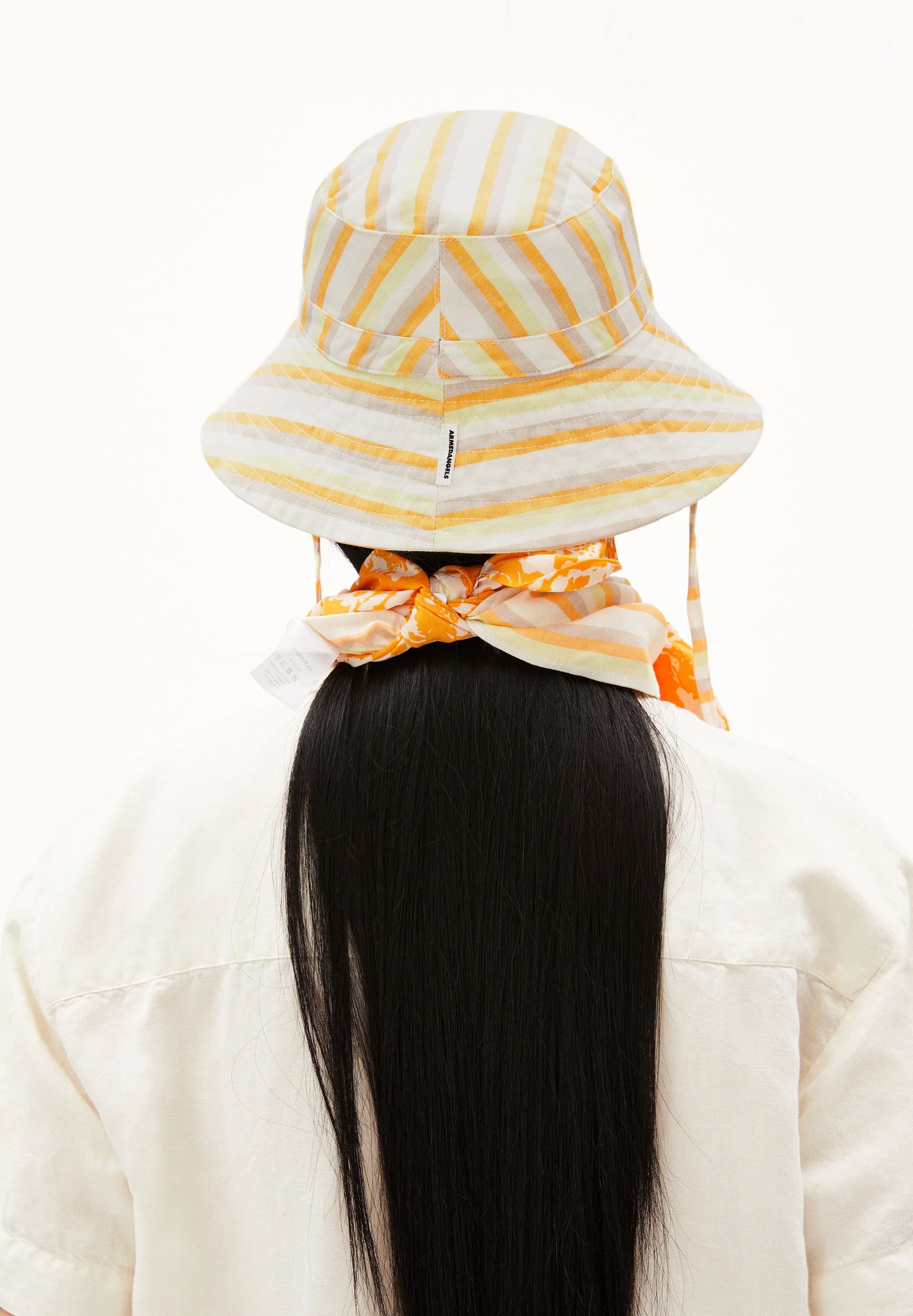 HAALEY STRIPED LINO | off white-mangorange - Image 2