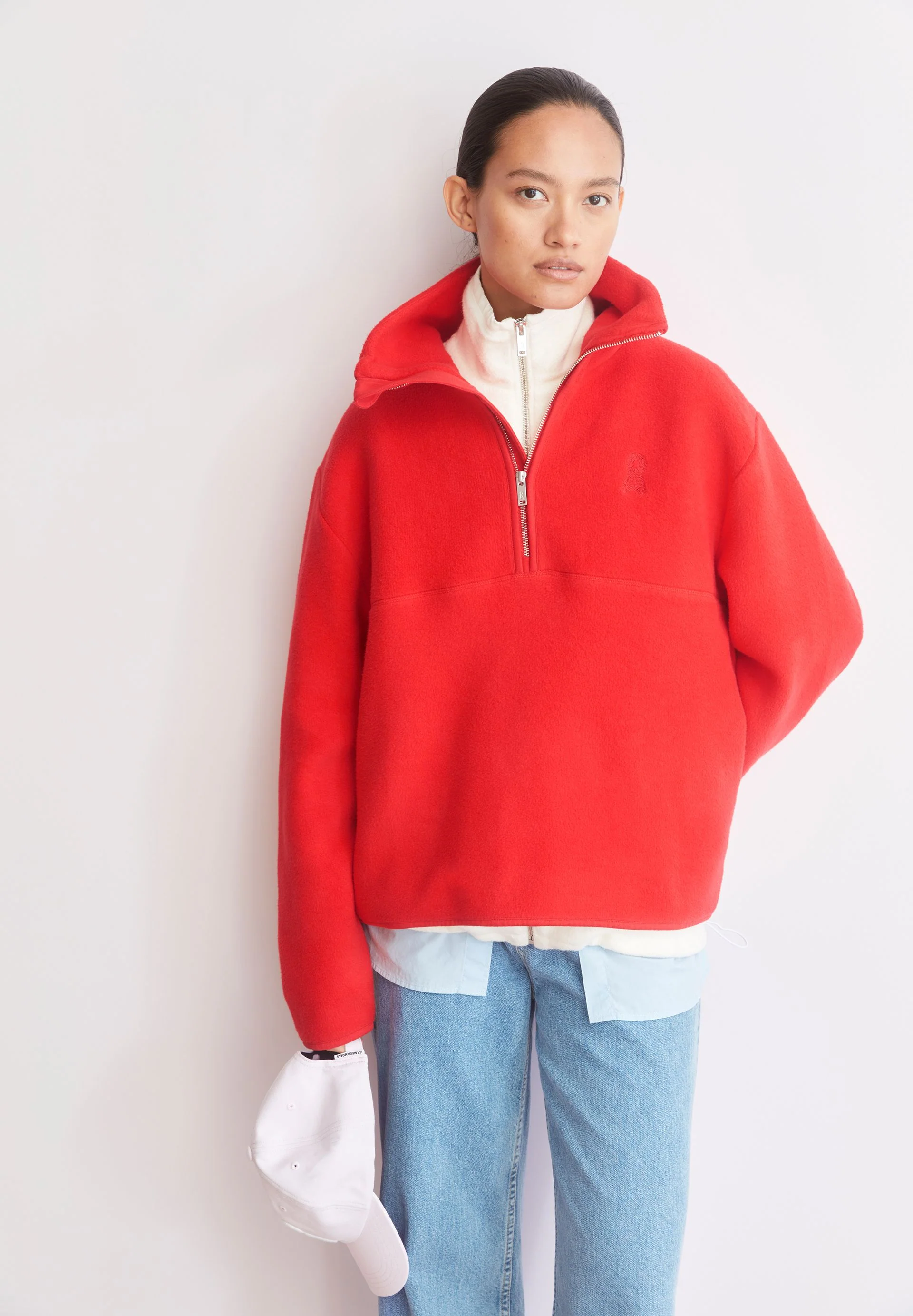 HAARLEENAA FLEECE-SWEATSHIRT | mars red - Image 4