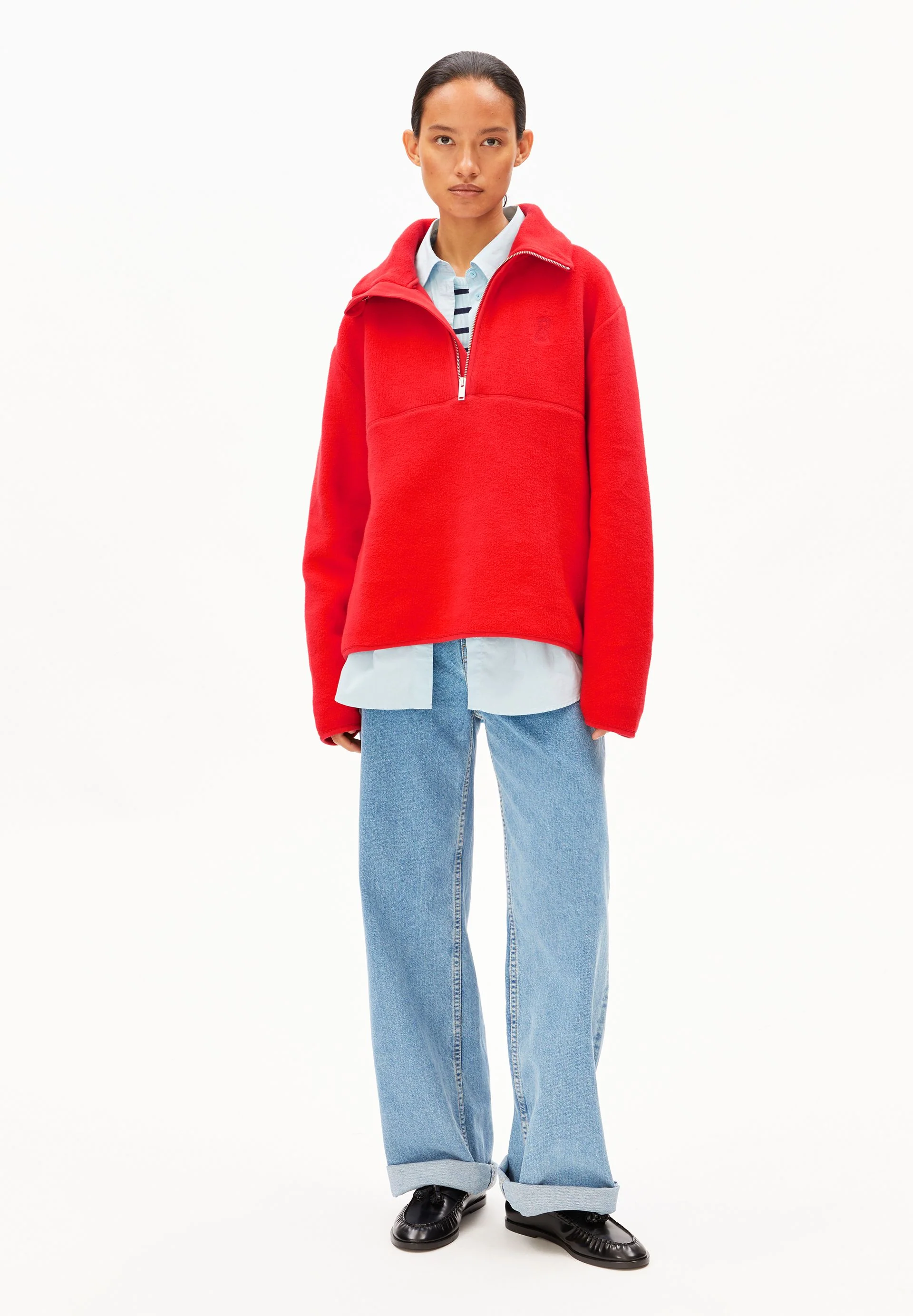 HAARLEENAA FLEECE-SWEATSHIRT | mars red - Image 5