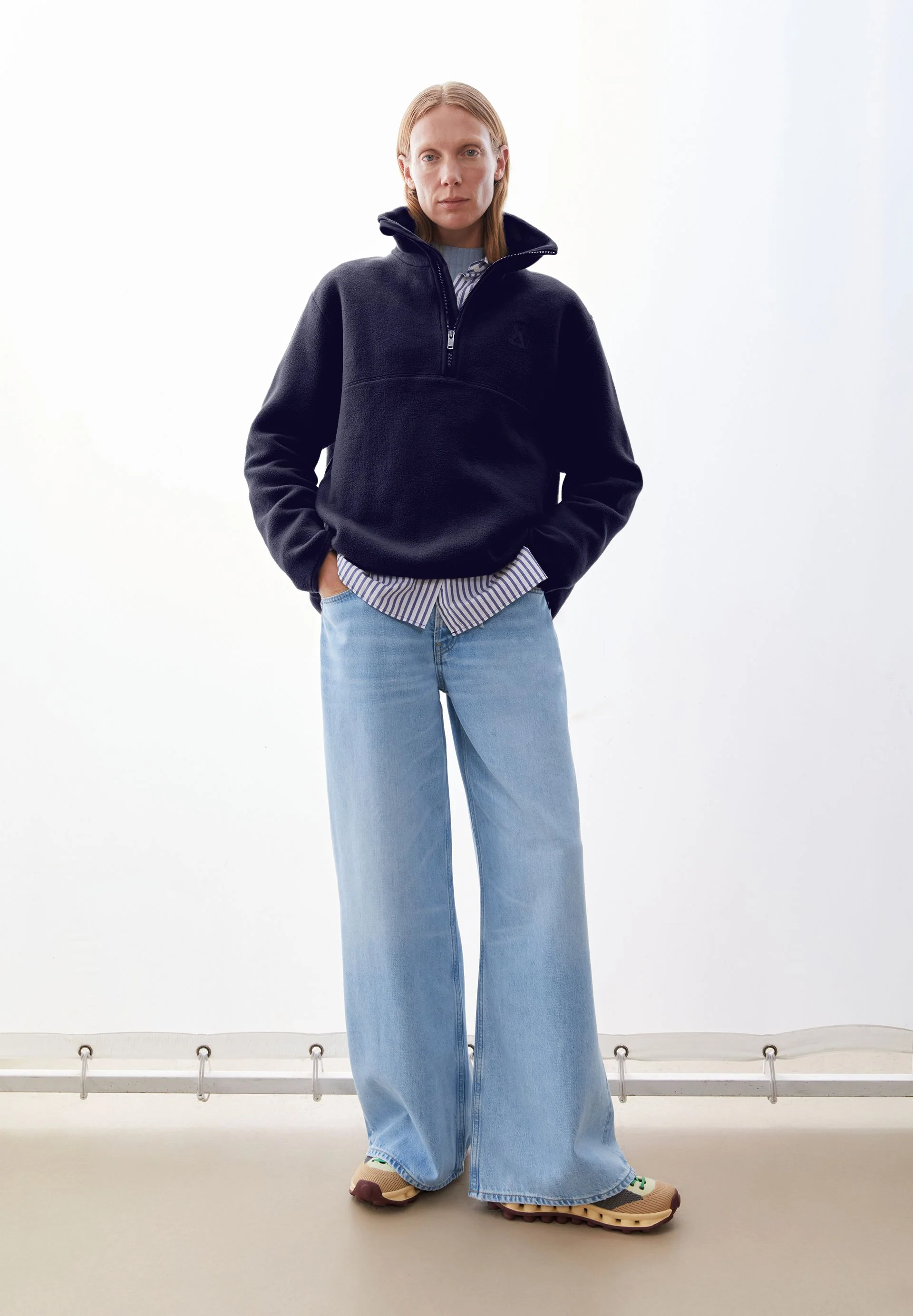 HAARLEENAA FLEECE-SWEATSHIRT | tinted navy - Image 4