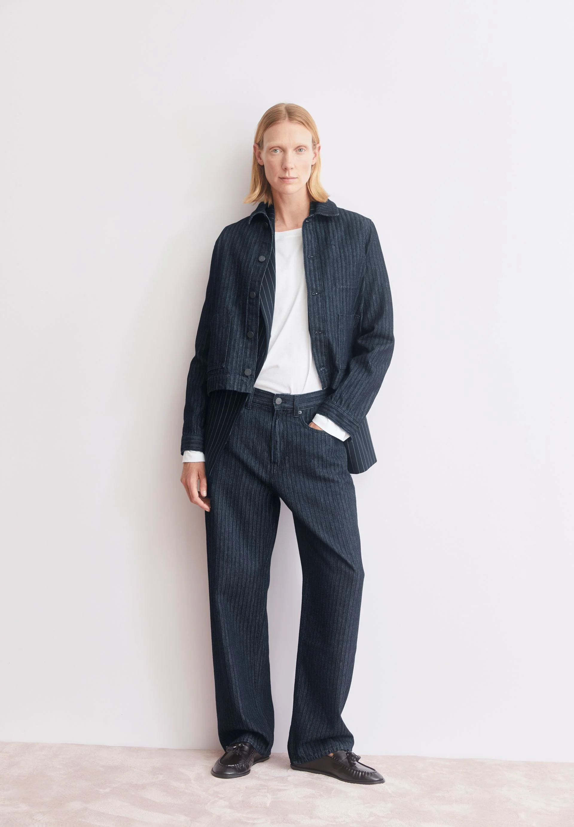 HAAYI HERRINGBONE BAGGY JEANS | rinse - Image 4