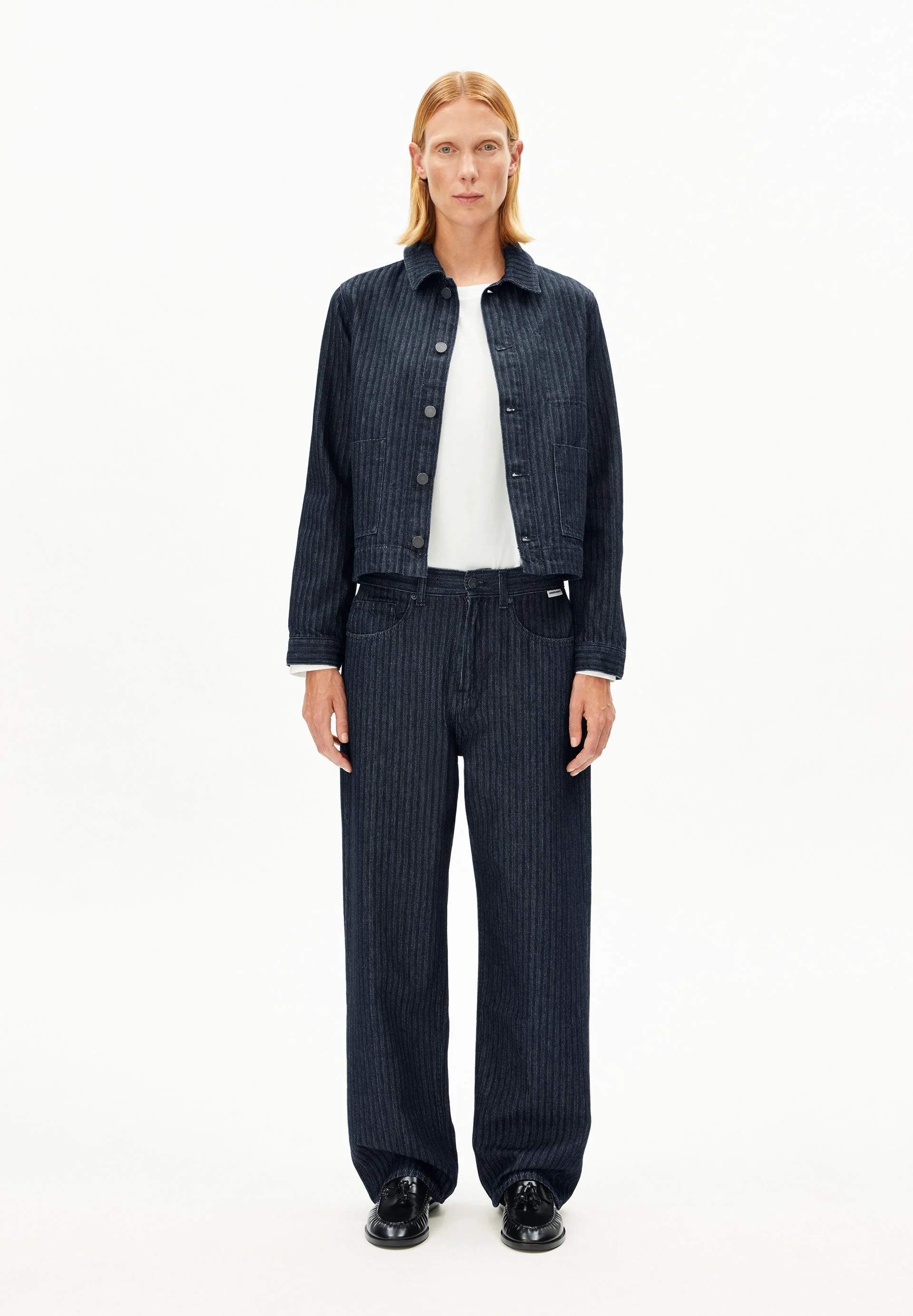 HAAYI HERRINGBONE BAGGY JEANS | rinse - Image 5