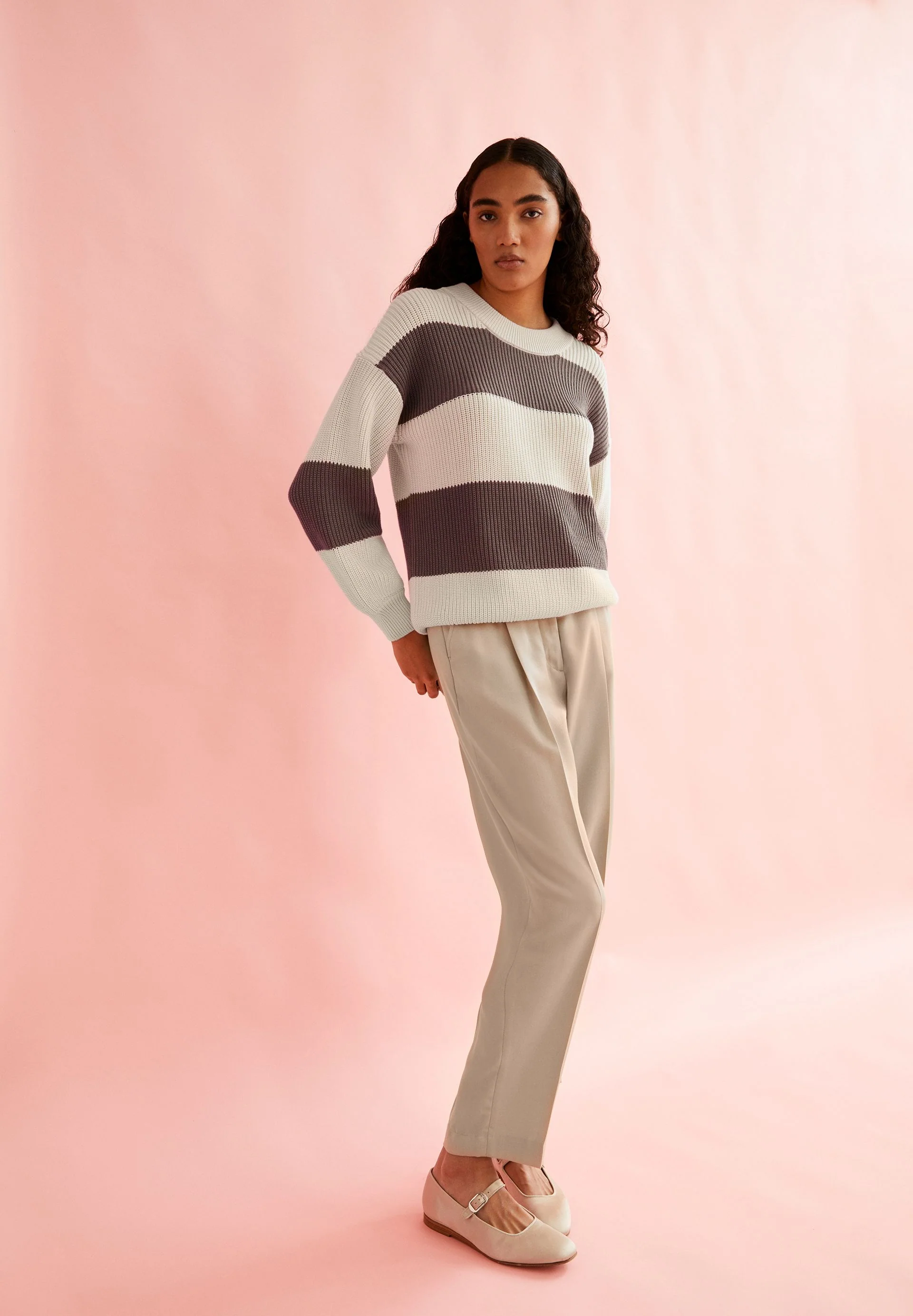 HAAYLE BLOCKSTRIPES | oatmilk-muddy water - Image 4