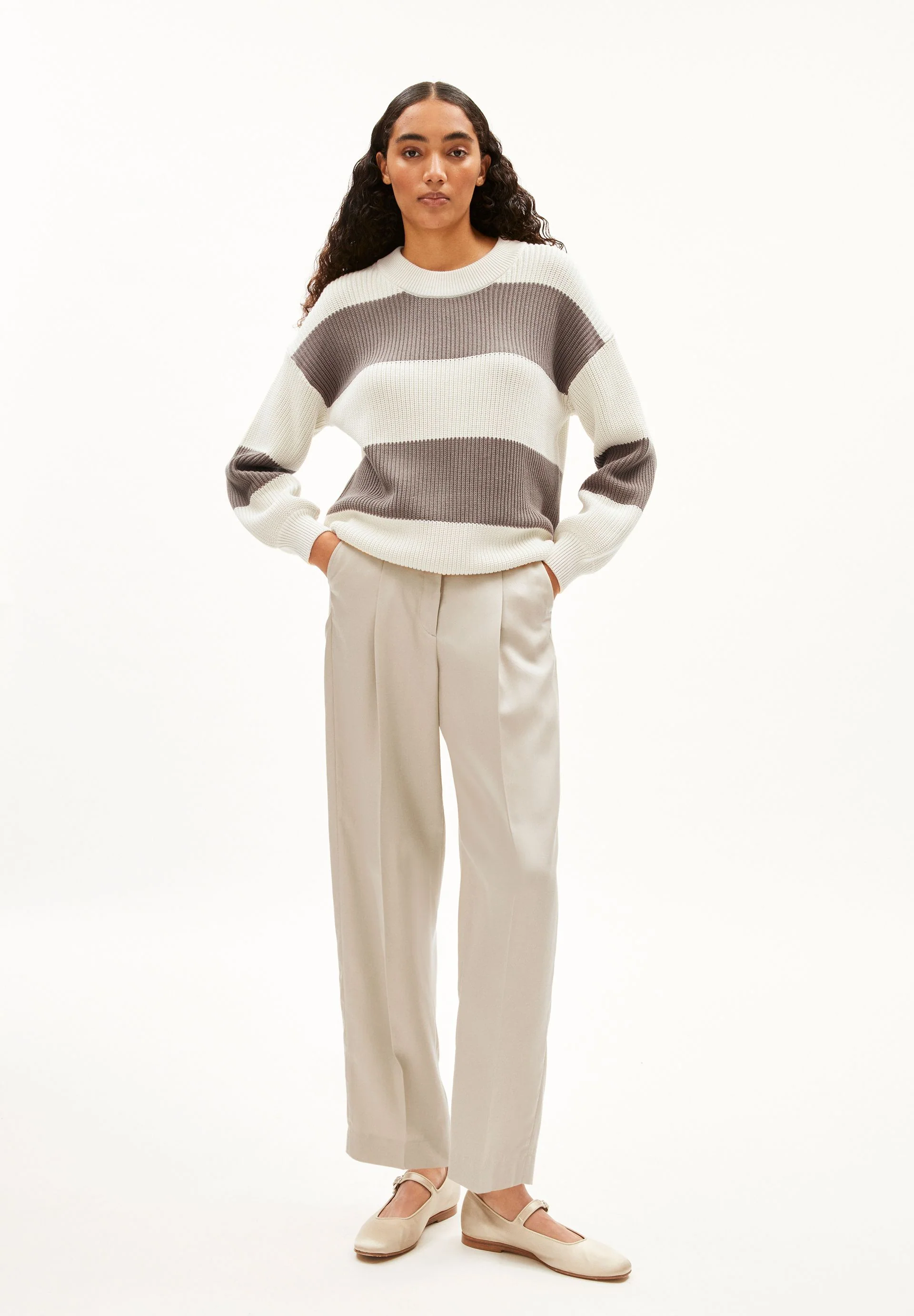 HAAYLE BLOCKSTRIPES | oatmilk-muddy water - Image 5